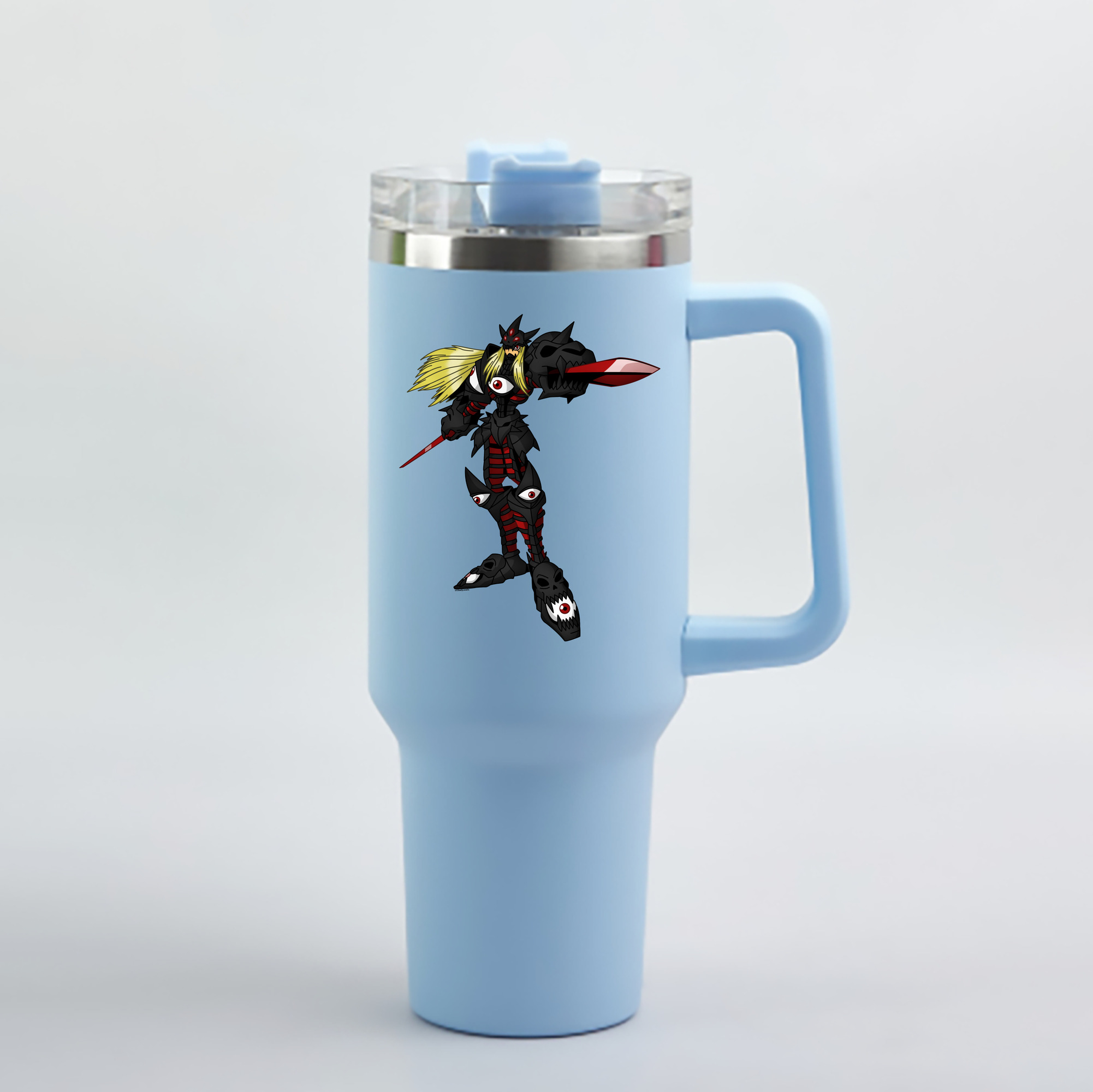 （画像用） Digimon デジタルモンスター/デジモン 1200mL車用タンブラー - クリスタルステッカー（プラスチックストロー付き）