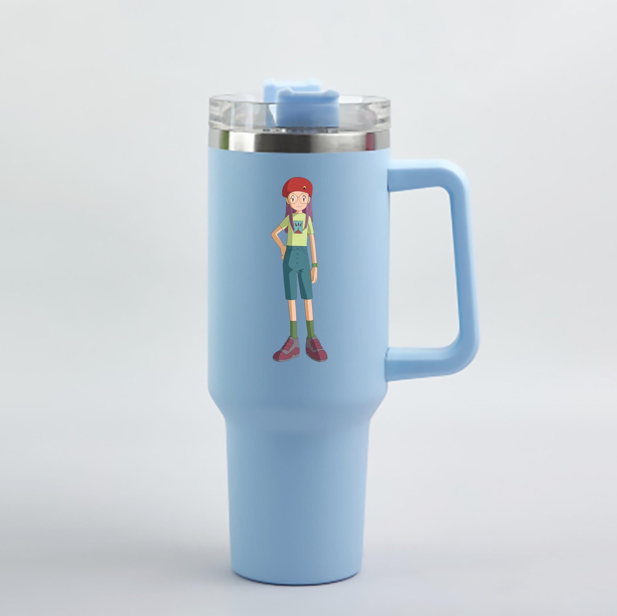 （画像用） Digimon デジタルモンスター/デジモン 1200mL車用タンブラー - クリスタルステッカー（プラスチックストロー付き）