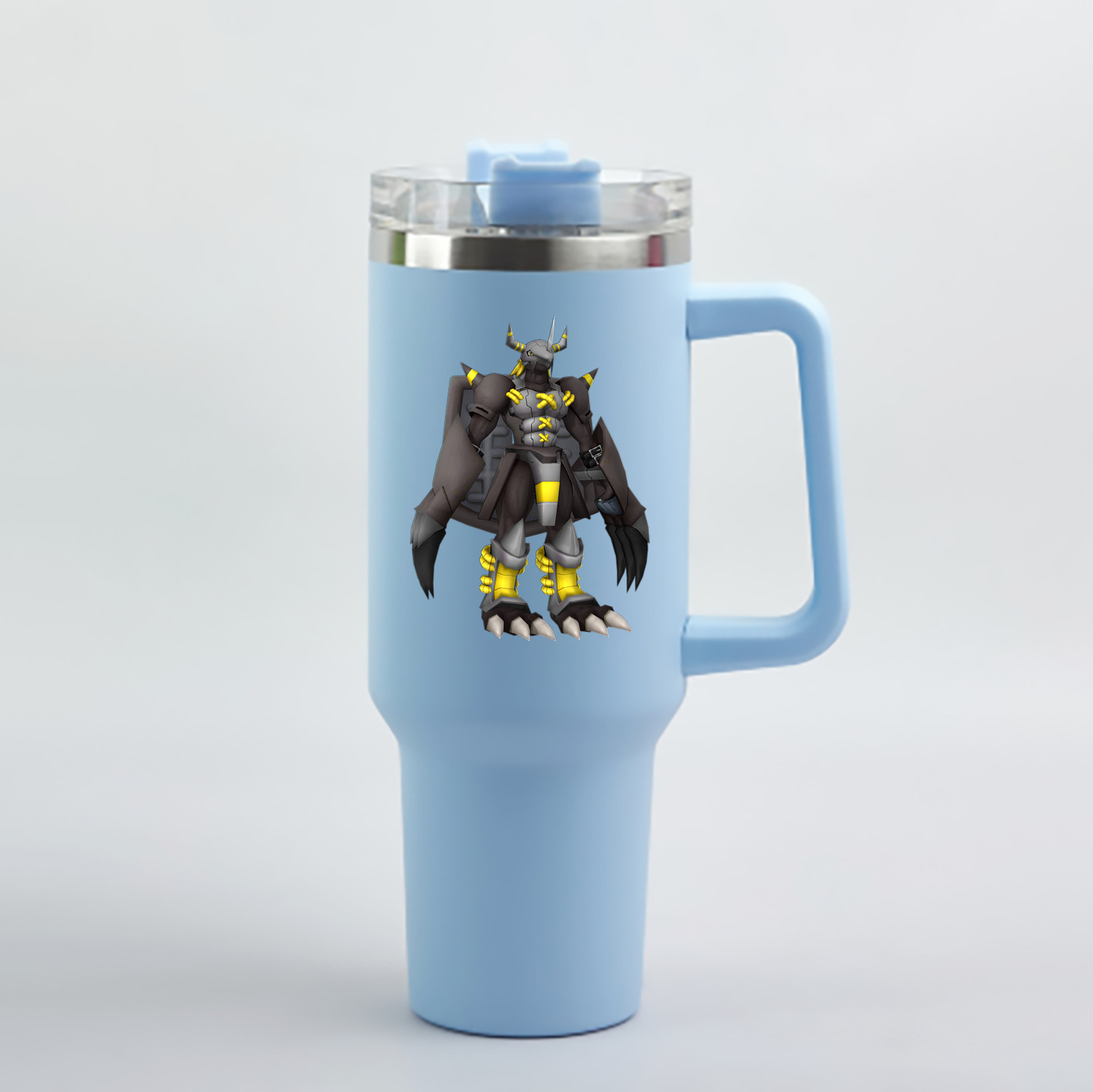 （画像用） Digimon デジタルモンスター/デジモン 1200mL車用タンブラー - クリスタルステッカー（プラスチックストロー付き）
