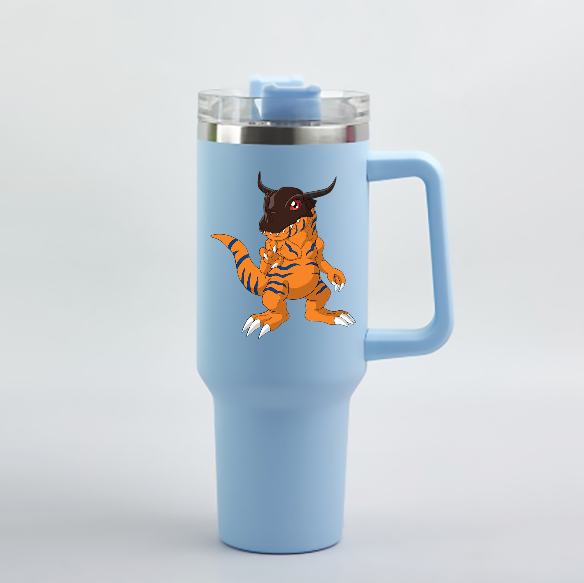 （画像用） Digimon デジタルモンスター/デジモン 1200mL車用タンブラー - クリスタルステッカー（プラスチックストロー付き）