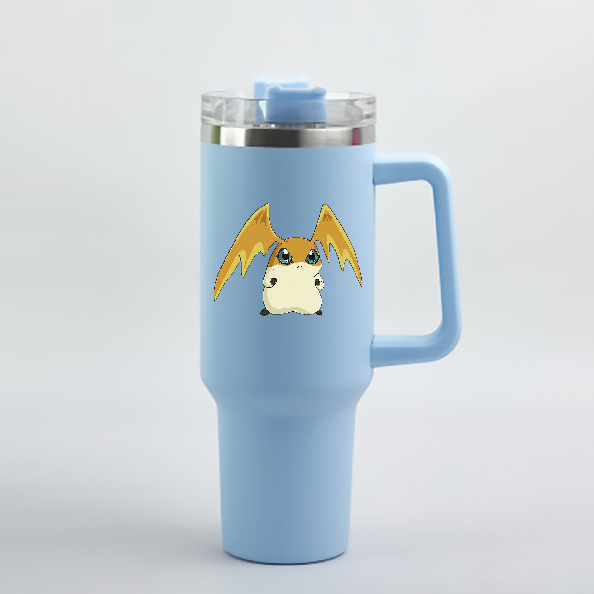 （画像用） Digimon デジタルモンスター/デジモン 1200mL車用タンブラー - クリスタルステッカー（プラスチックストロー付き）