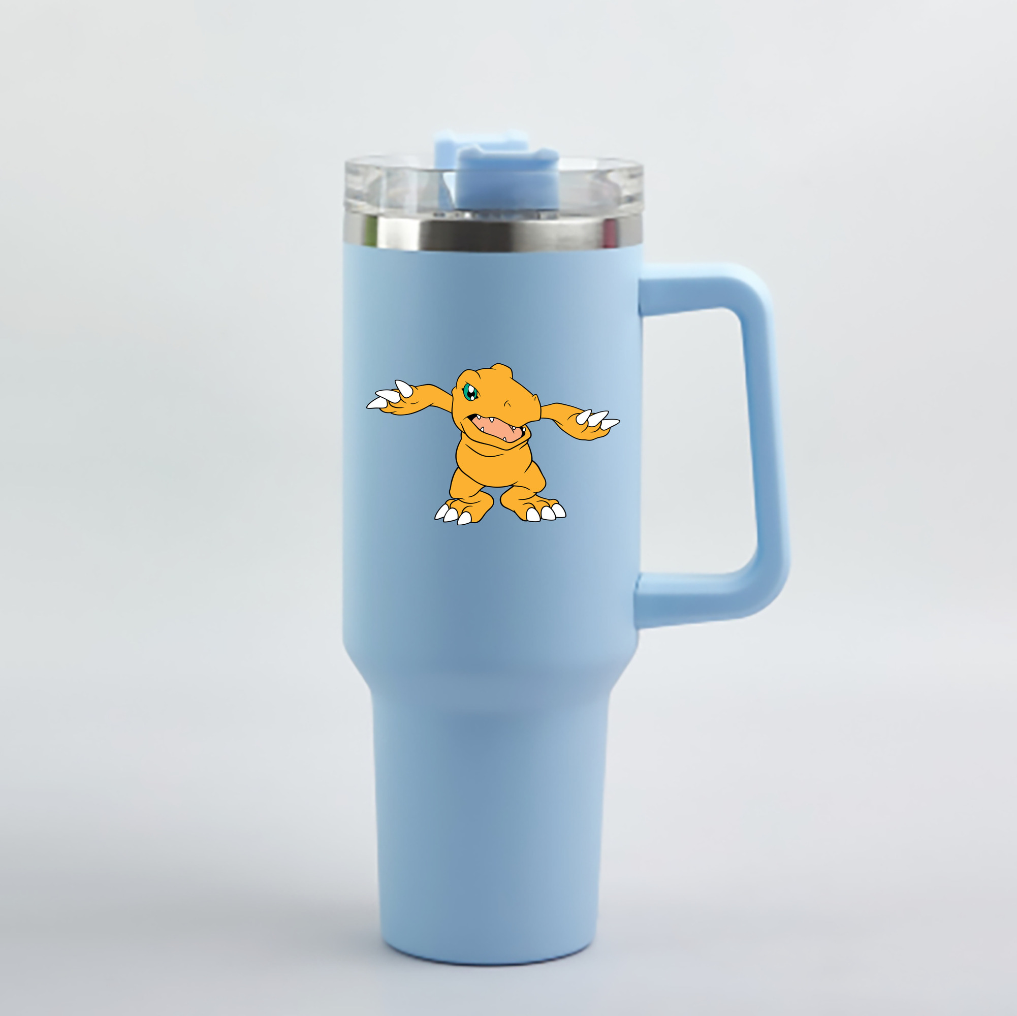 （画像用） Digimon デジタルモンスター/デジモン 1200mL車用タンブラー - クリスタルステッカー（プラスチックストロー付き）