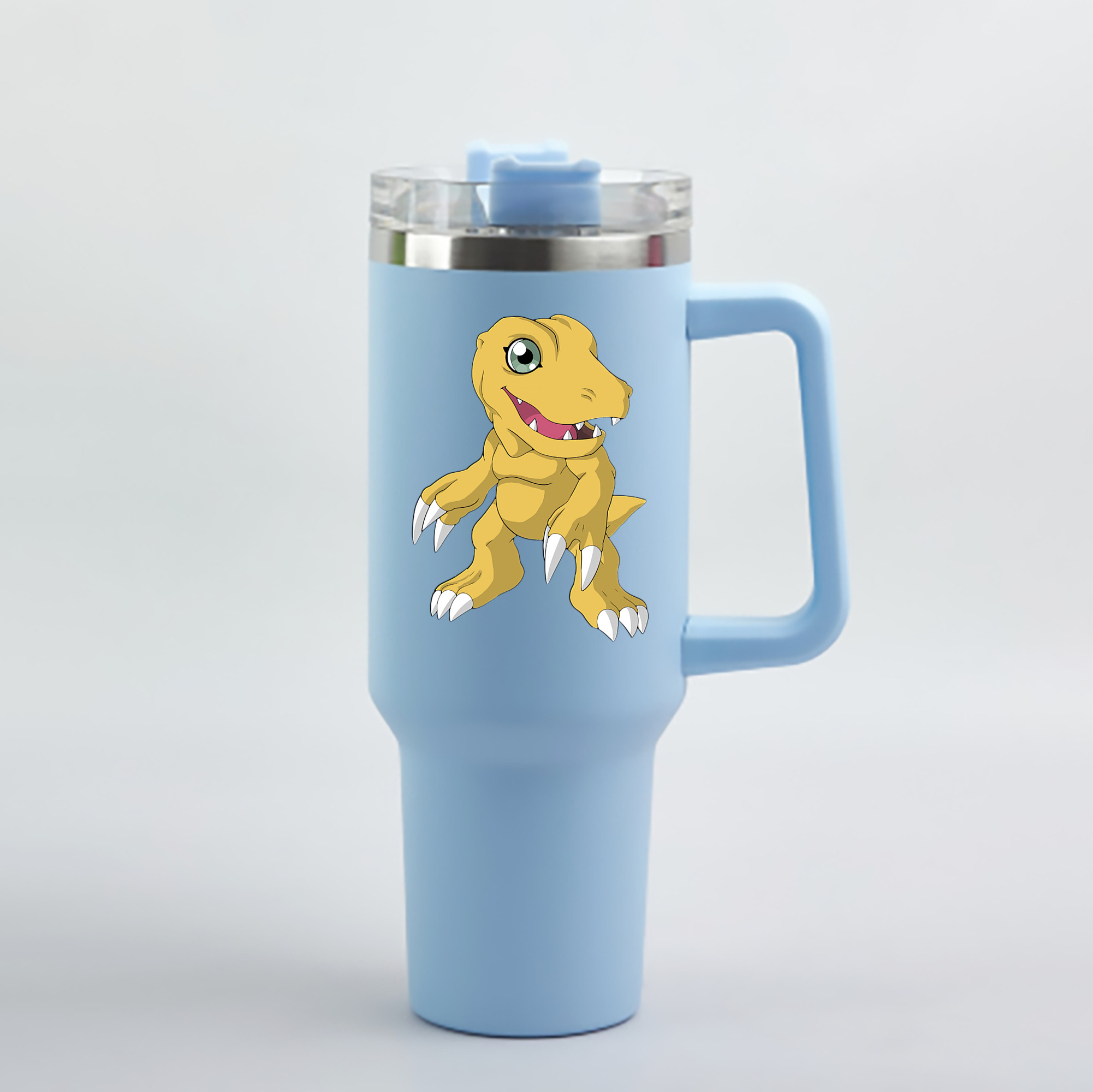 （画像用） Digimon デジタルモンスター/デジモン 1200mL車用タンブラー - クリスタルステッカー（プラスチックストロー付き）