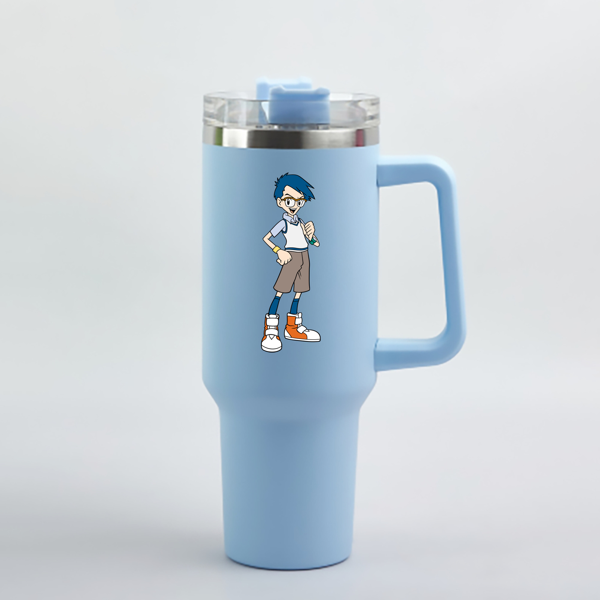 （画像用） Digimon デジタルモンスター/デジモン 1200mL車用タンブラー - クリスタルステッカー（プラスチックストロー付き）