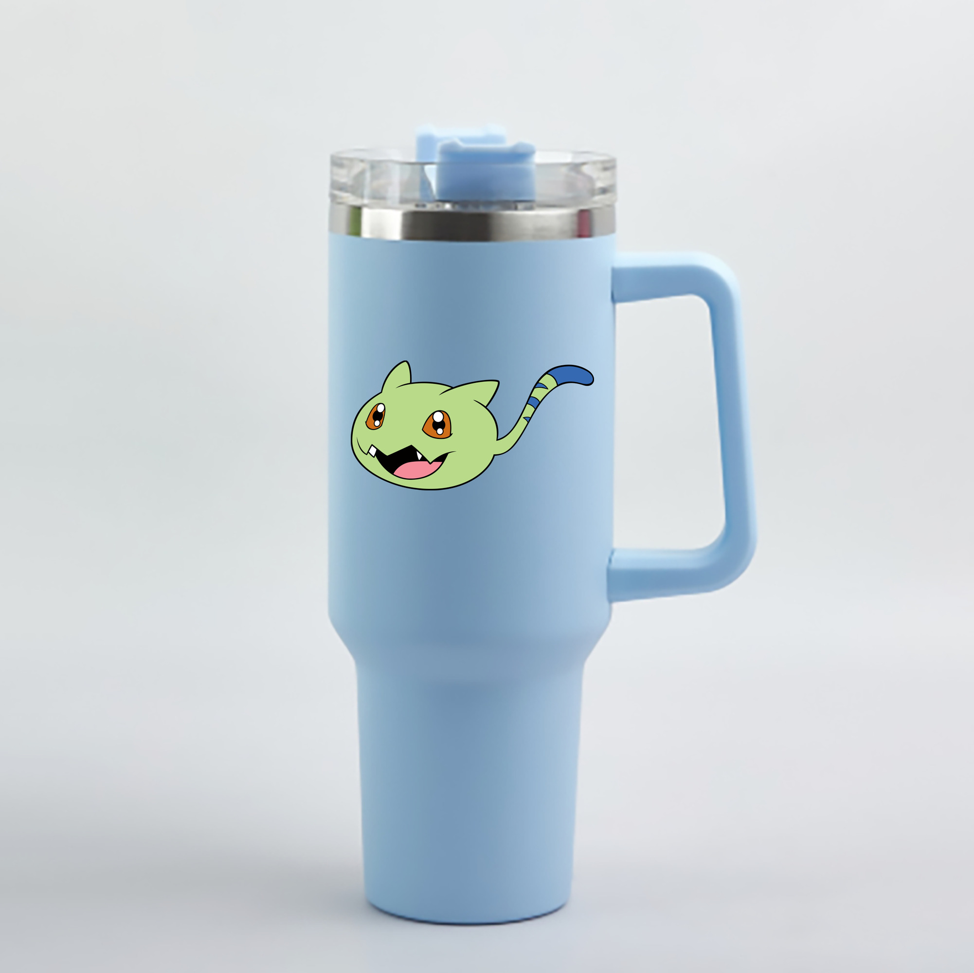 （画像用） Digimon デジタルモンスター/デジモン 1200mL車用タンブラー - クリスタルステッカー（プラスチックストロー付き）