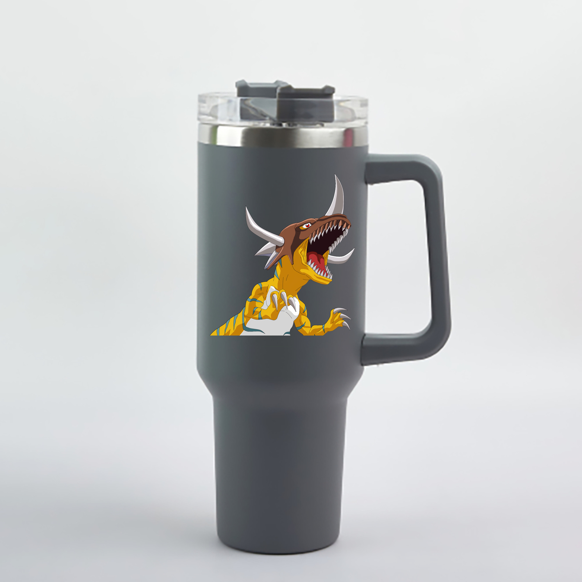 （画像用） Digimon デジタルモンスター/デジモン 1200mL車用タンブラー - クリスタルステッカー（プラスチックストロー付き）