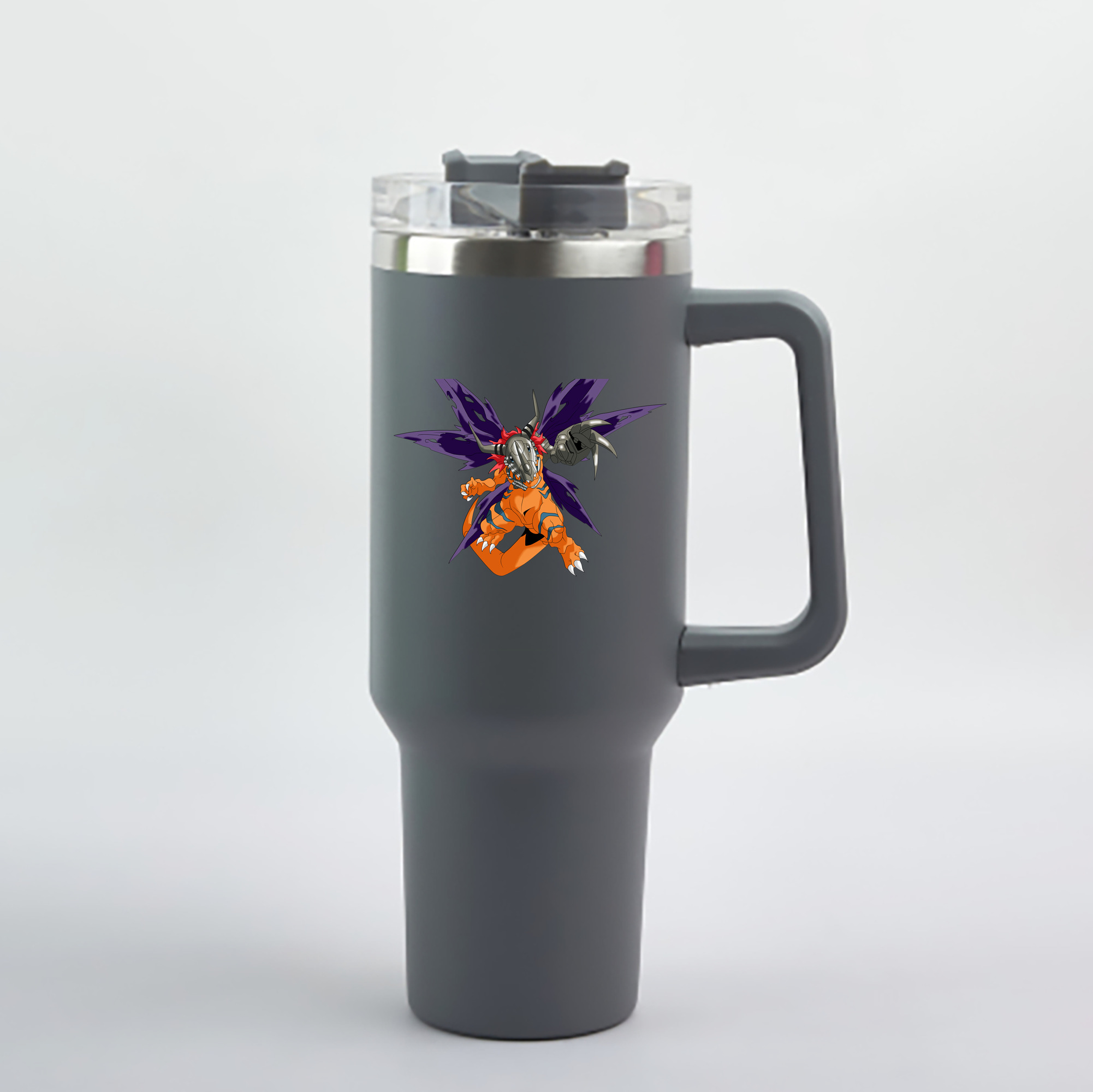 （画像用） Digimon デジタルモンスター/デジモン 1200mL車用タンブラー - クリスタルステッカー（プラスチックストロー付き）