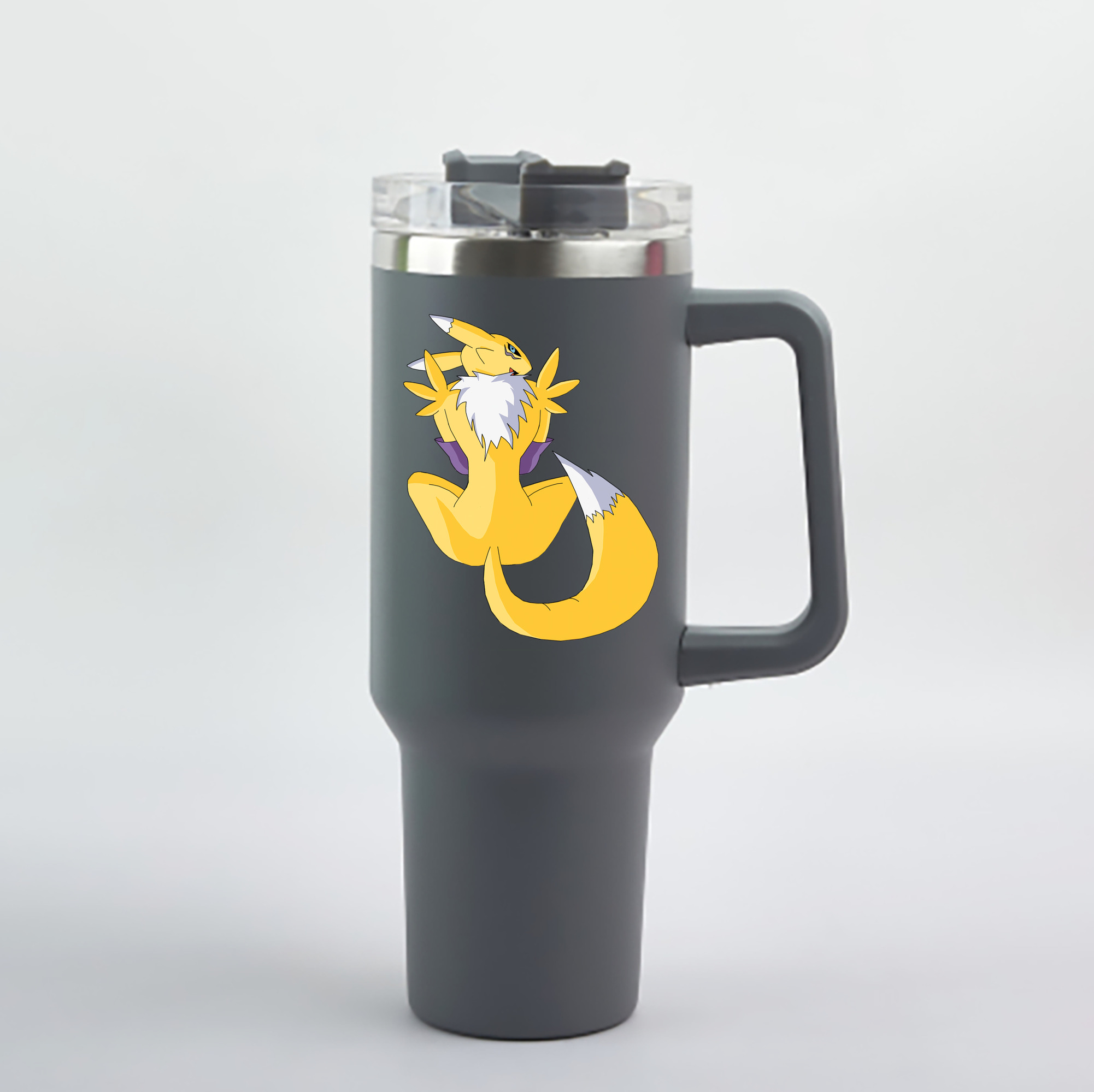 （画像用） Digimon デジタルモンスター/デジモン 1200mL車用タンブラー - クリスタルステッカー（プラスチックストロー付き）