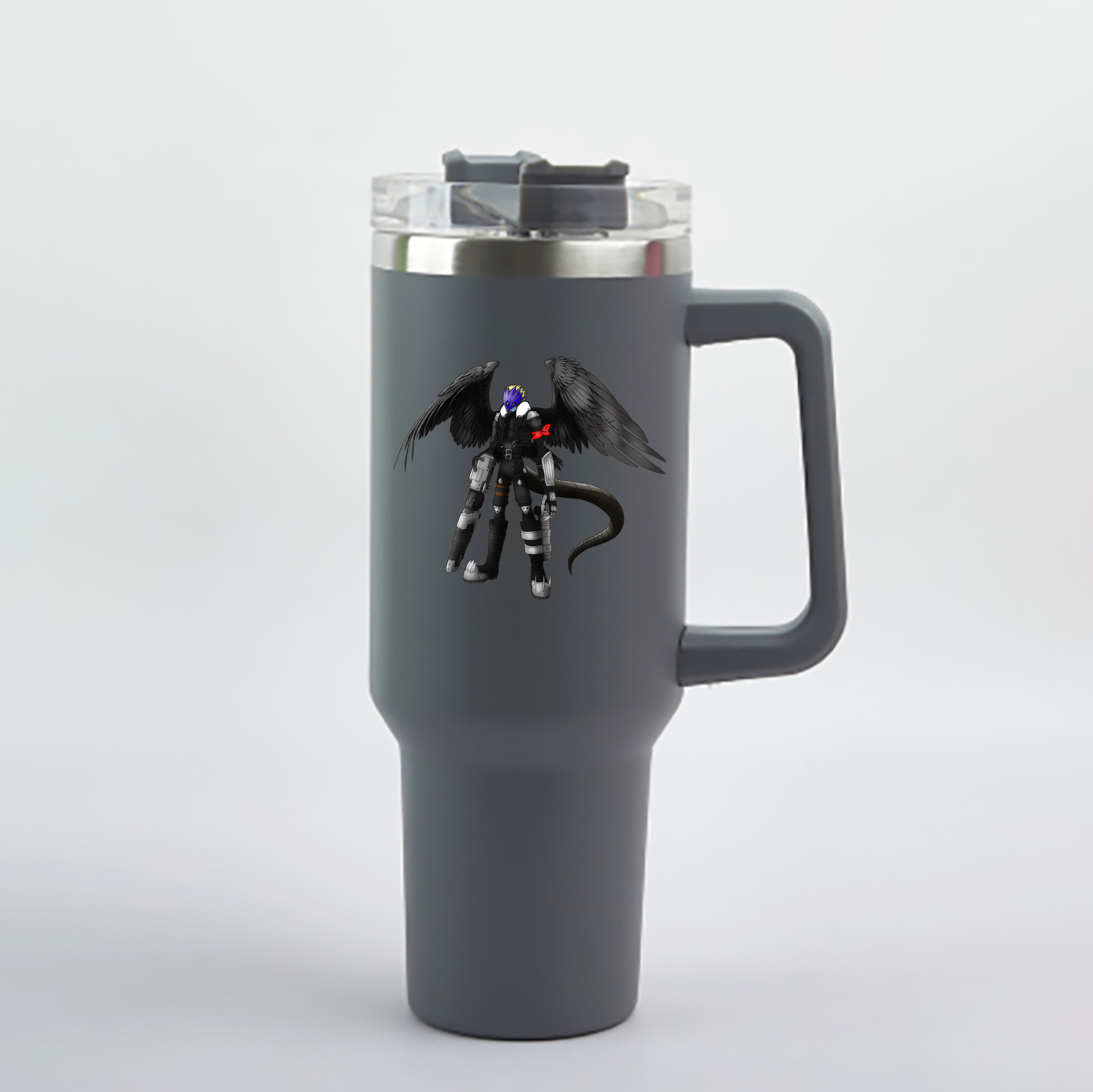 （画像用） Digimon デジタルモンスター/デジモン 1200mL車用タンブラー - クリスタルステッカー（プラスチックストロー付き）