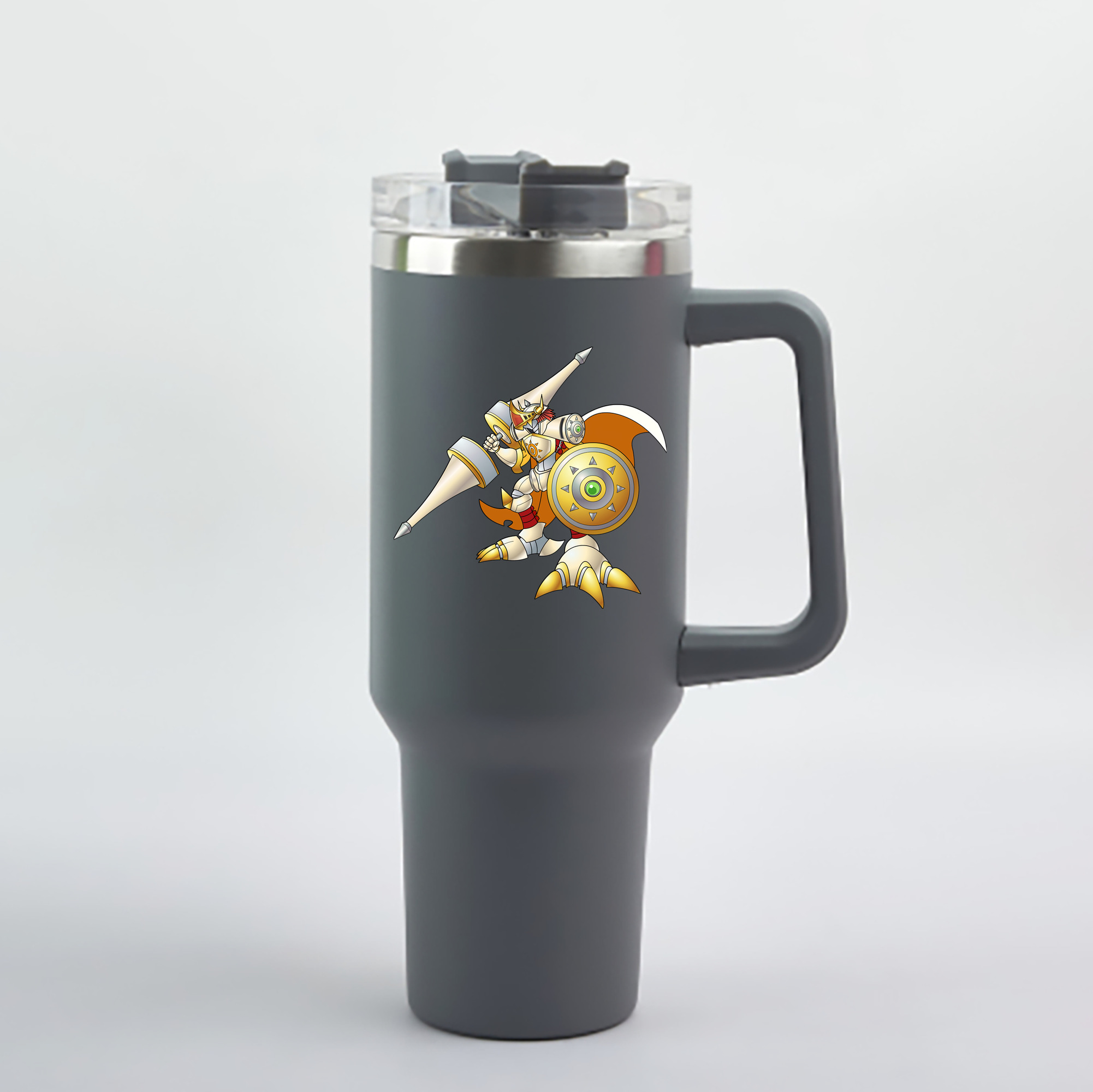 （画像用） Digimon デジタルモンスター/デジモン 1200mL車用タンブラー - クリスタルステッカー（プラスチックストロー付き）