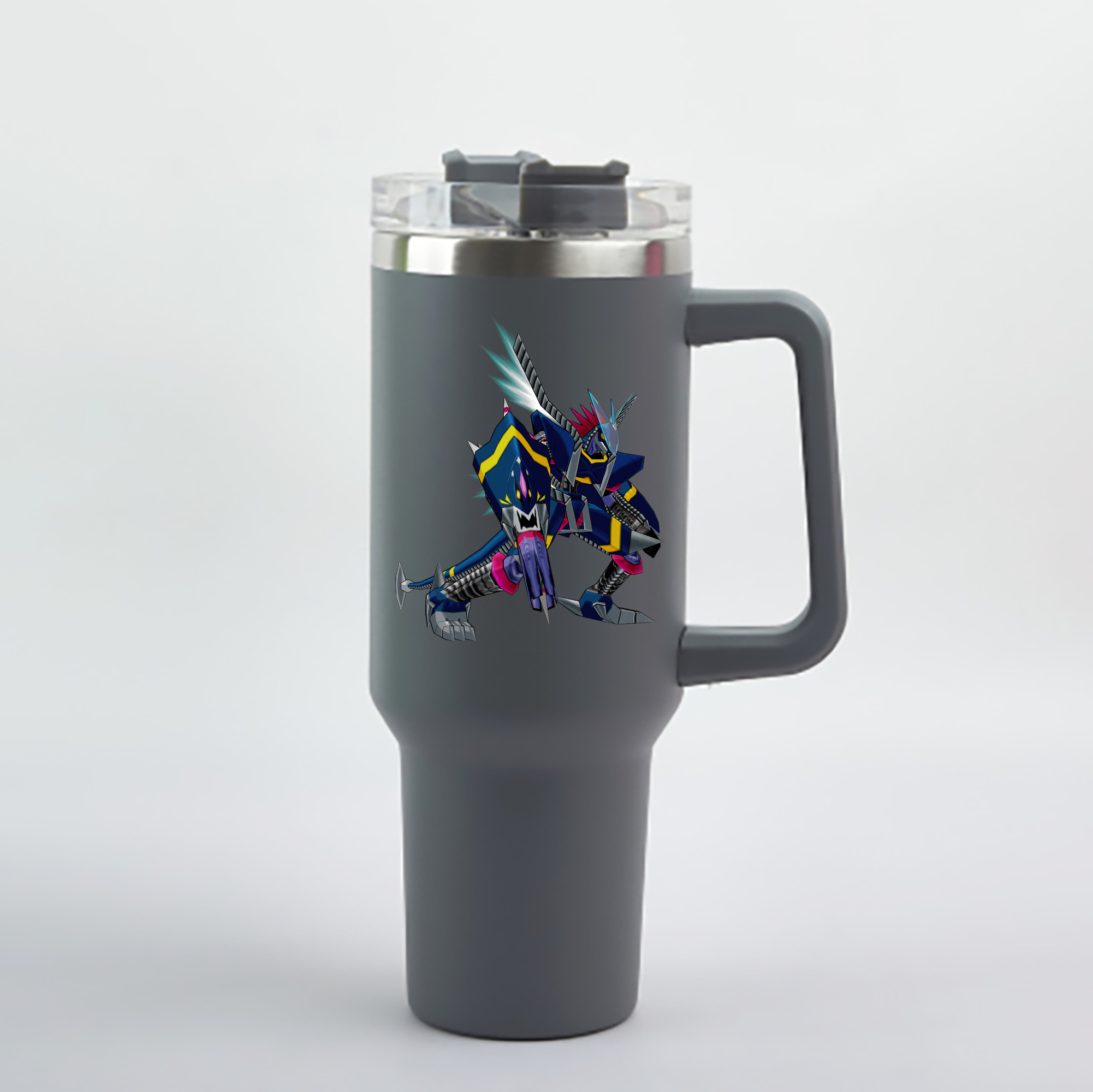 （画像用） Digimon デジタルモンスター/デジモン 1200mL車用タンブラー - クリスタルステッカー（プラスチックストロー付き）