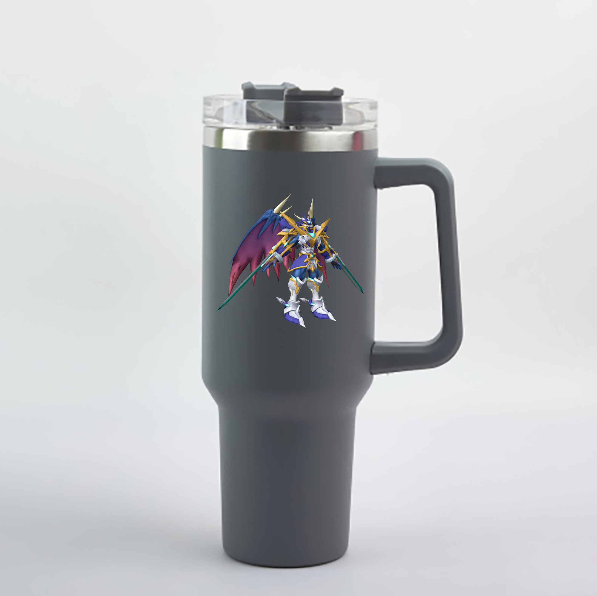 （画像用） Digimon デジタルモンスター/デジモン 1200mL車用タンブラー - クリスタルステッカー（プラスチックストロー付き）