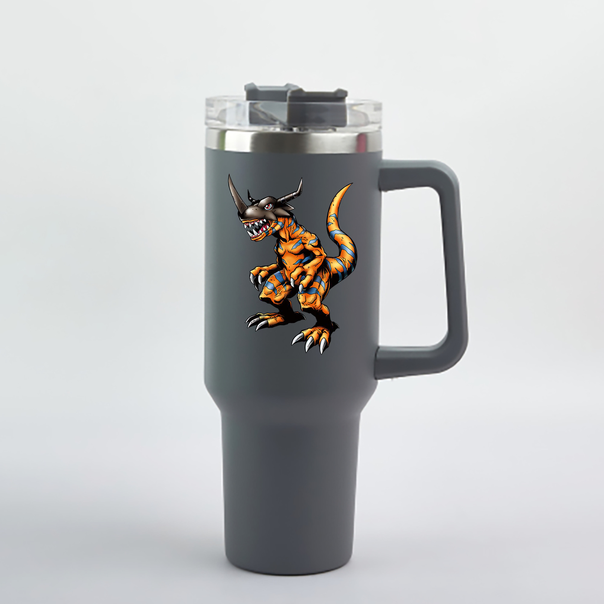 （画像用） Digimon デジタルモンスター/デジモン 1200mL車用タンブラー - クリスタルステッカー（プラスチックストロー付き）