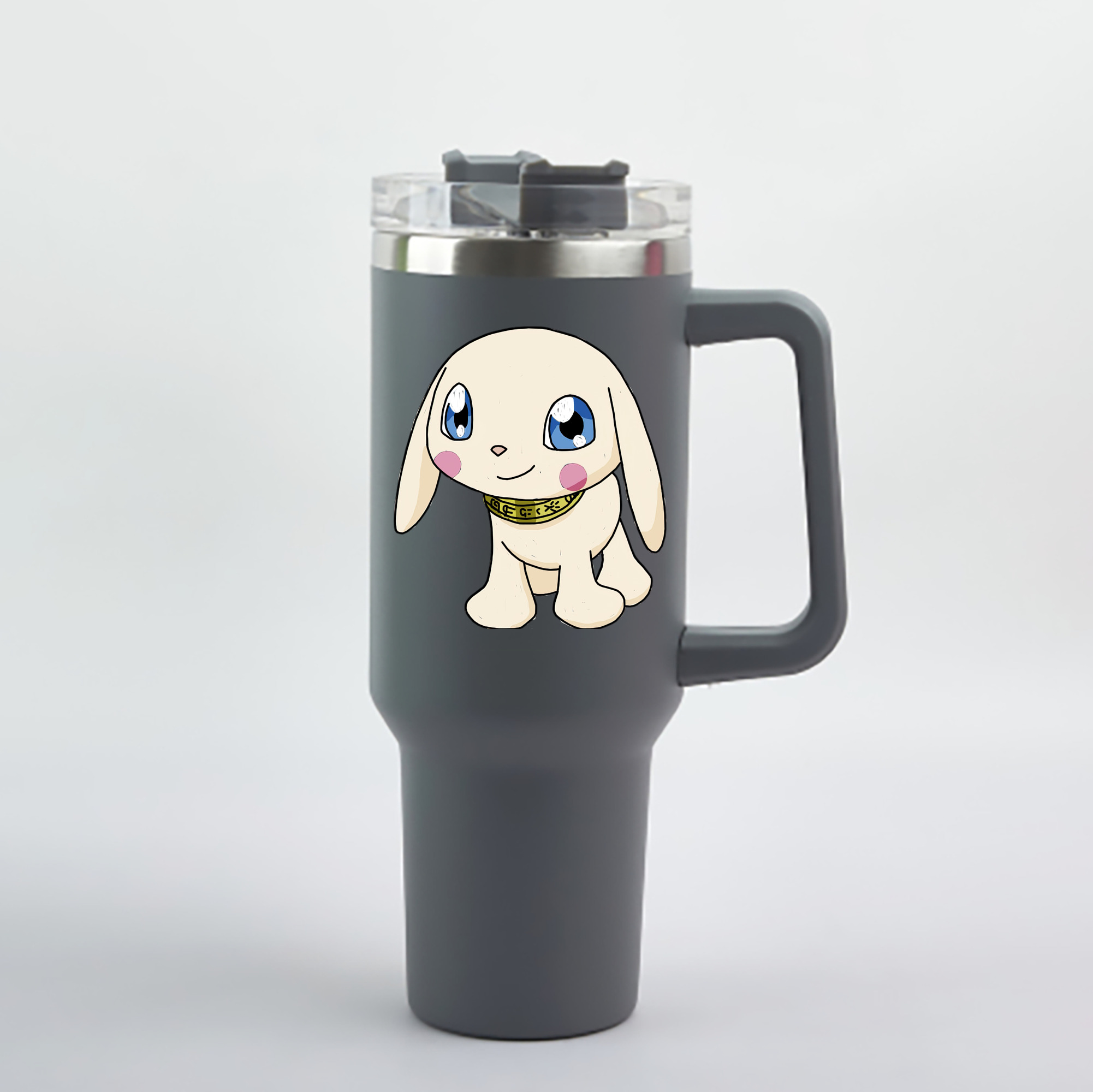（画像用） Digimon デジタルモンスター/デジモン 1200mL車用タンブラー - クリスタルステッカー（プラスチックストロー付き）