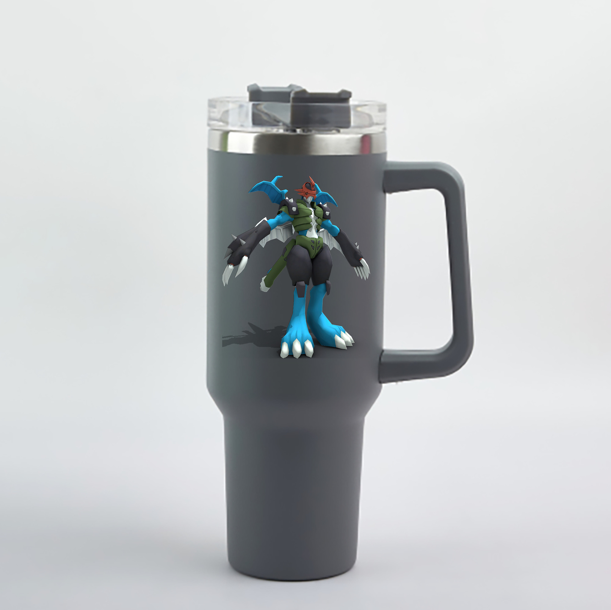 （画像用） Digimon デジタルモンスター/デジモン 1200mL車用タンブラー - クリスタルステッカー（プラスチックストロー付き）