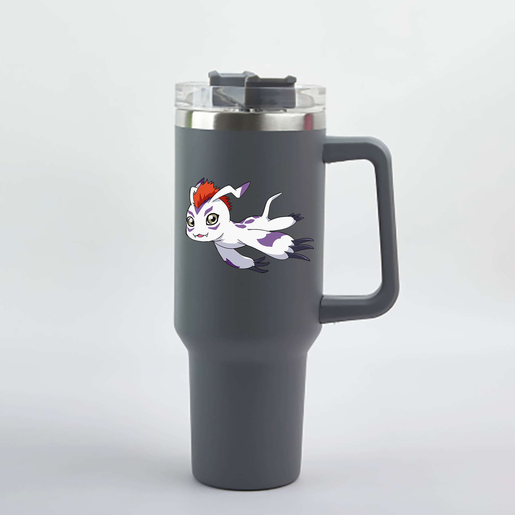 （画像用） Digimon デジタルモンスター/デジモン 1200mL車用タンブラー - クリスタルステッカー（プラスチックストロー付き）