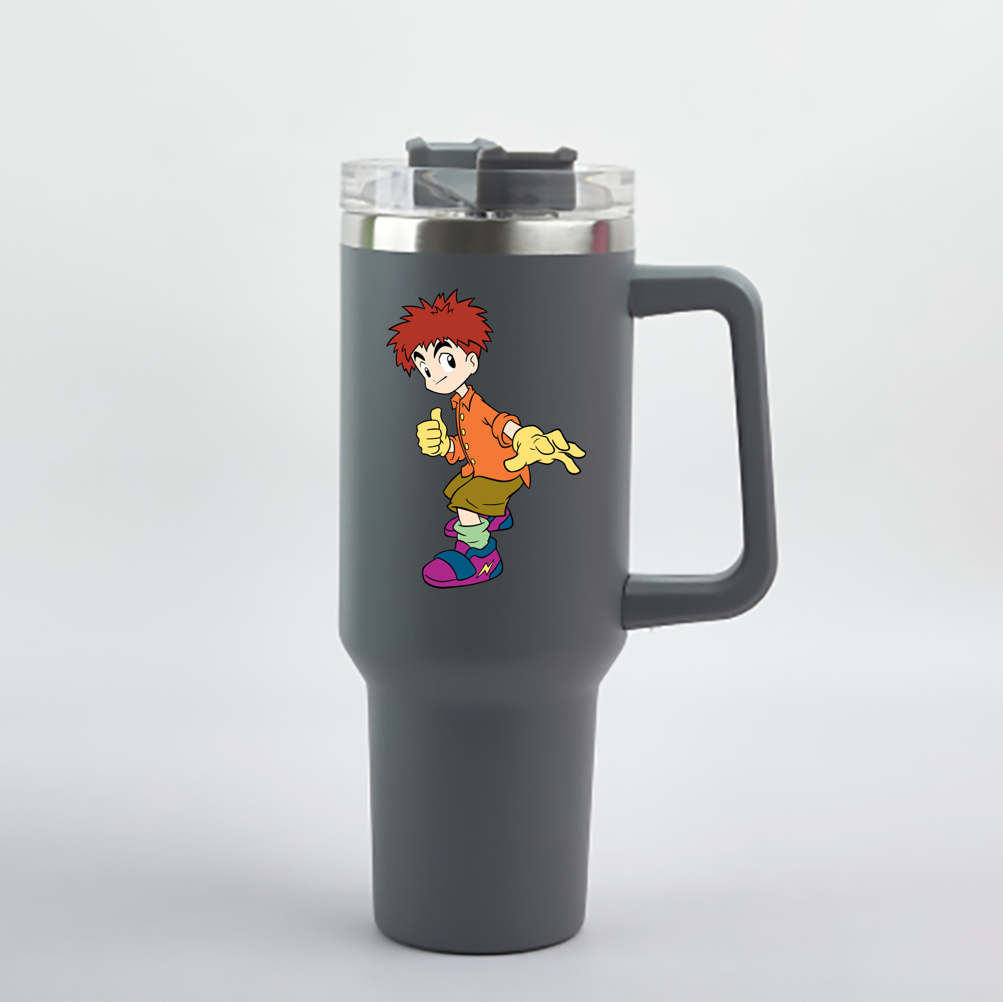 （画像用） Digimon デジタルモンスター/デジモン 1200mL車用タンブラー - クリスタルステッカー（プラスチックストロー付き）