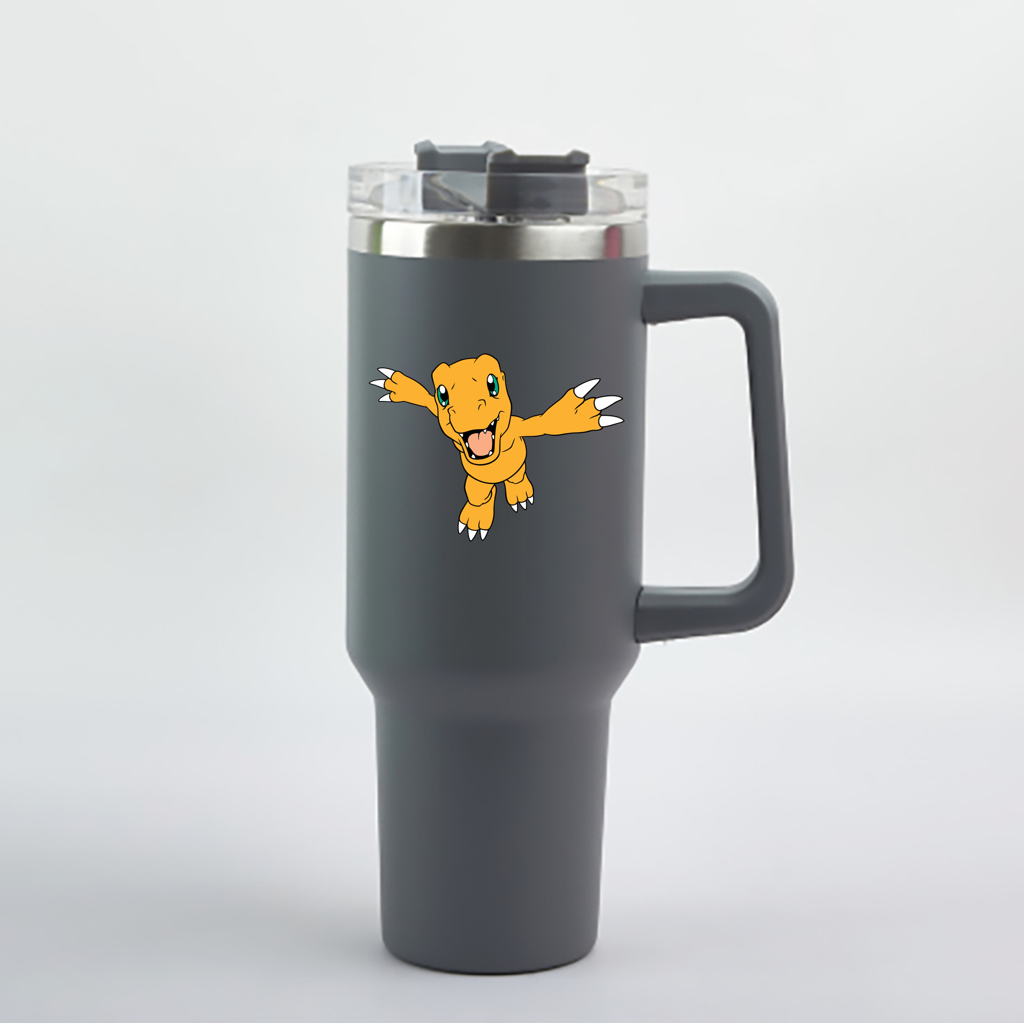 （画像用） Digimon デジタルモンスター/デジモン 1200mL車用タンブラー - クリスタルステッカー（プラスチックストロー付き）