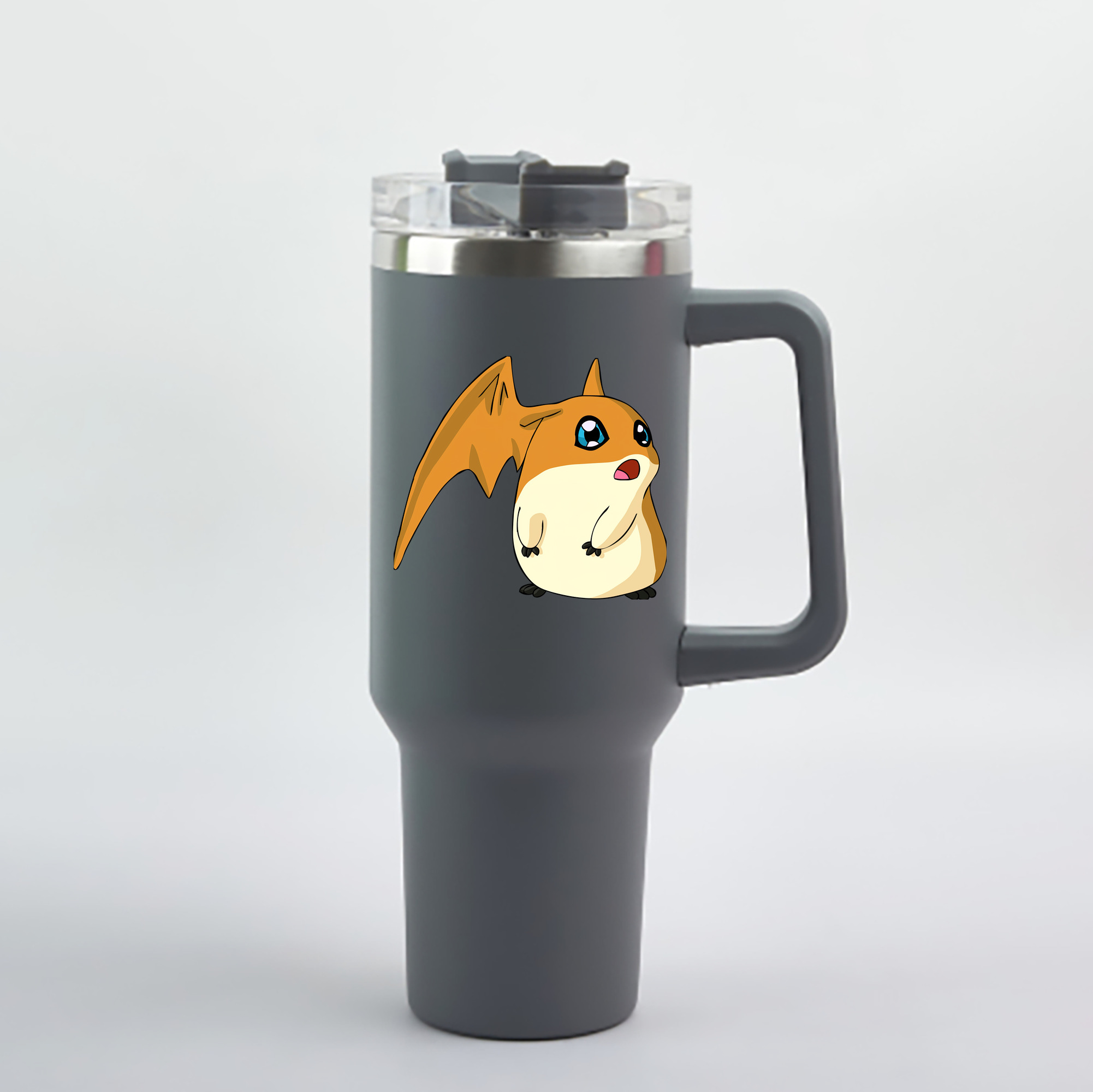 （画像用） Digimon デジタルモンスター/デジモン 1200mL車用タンブラー - クリスタルステッカー（プラスチックストロー付き）