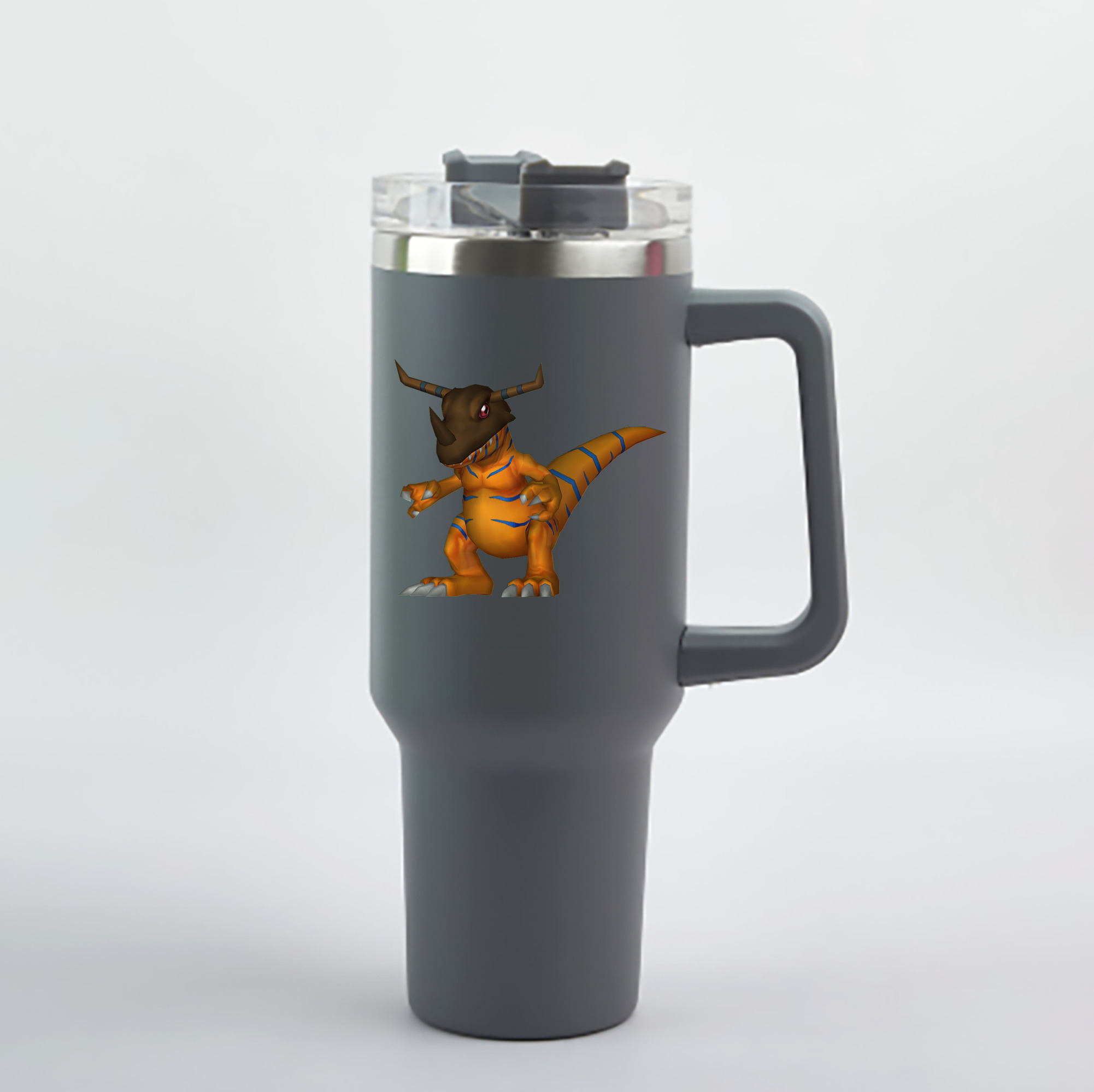 （画像用） Digimon デジタルモンスター/デジモン 1200mL車用タンブラー - クリスタルステッカー（プラスチックストロー付き）