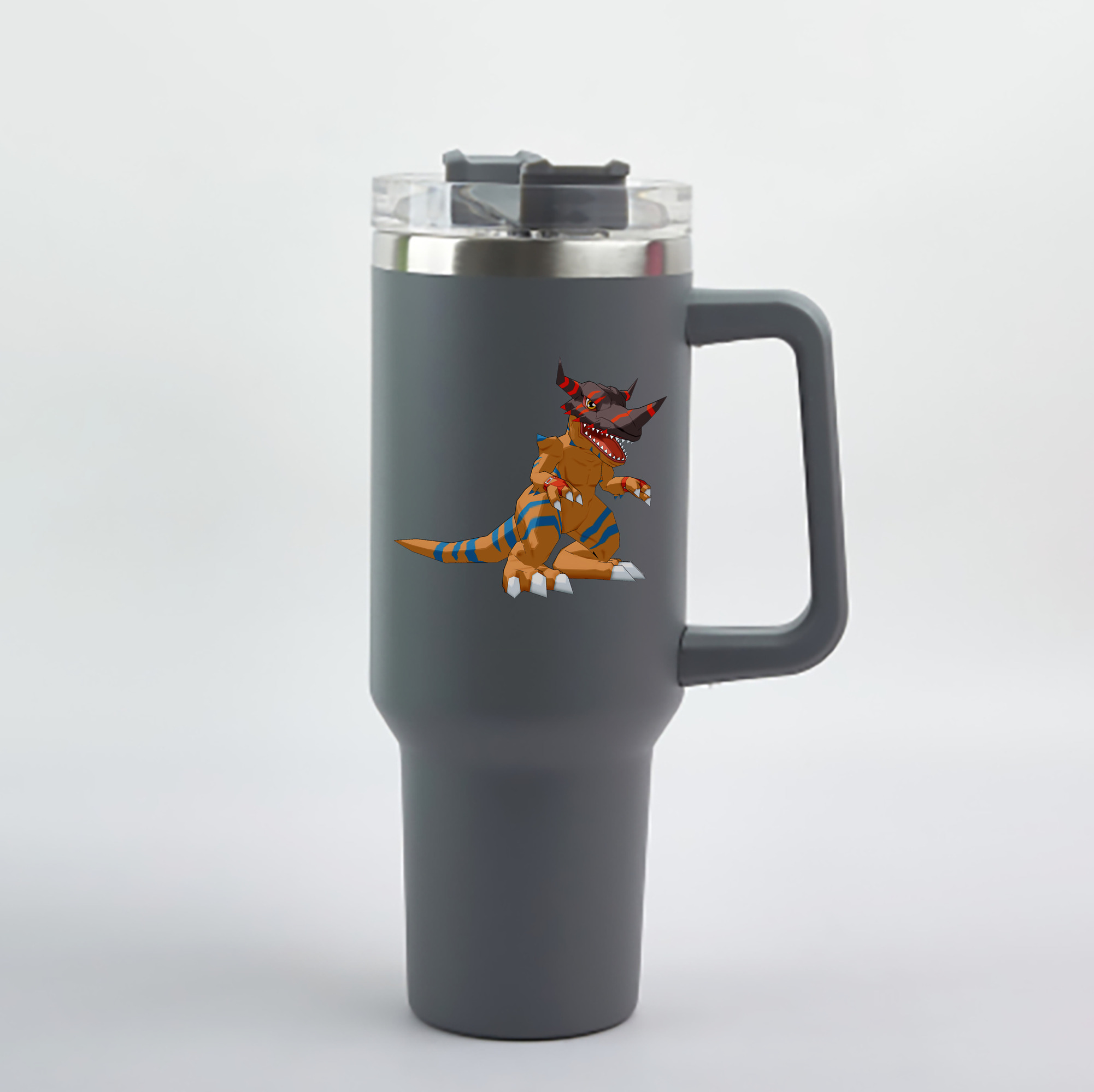 （画像用） Digimon デジタルモンスター/デジモン 1200mL車用タンブラー - クリスタルステッカー（プラスチックストロー付き）