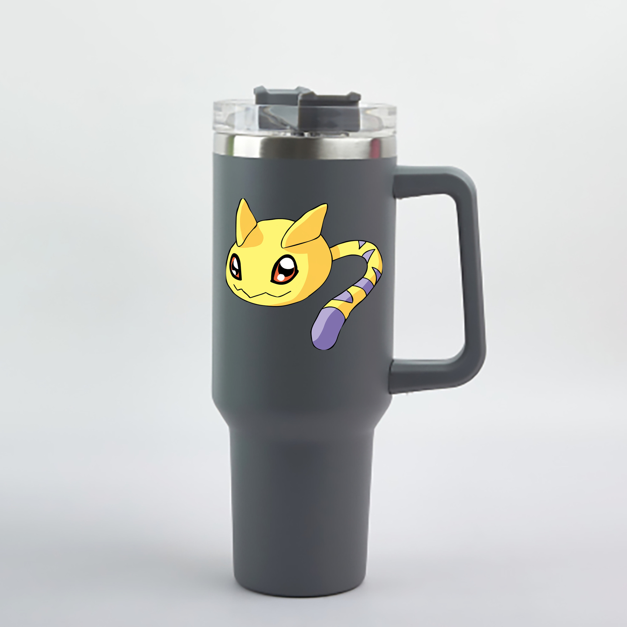 （画像用） Digimon デジタルモンスター/デジモン 1200mL車用タンブラー - クリスタルステッカー（プラスチックストロー付き）