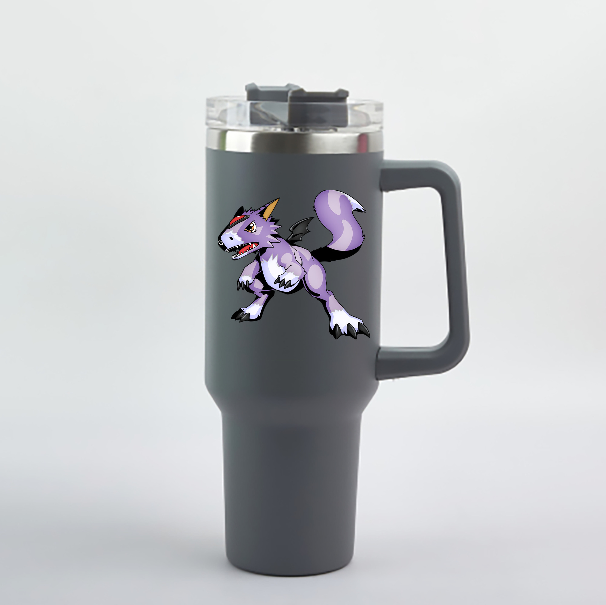 （画像用） Digimon デジタルモンスター/デジモン 1200mL車用タンブラー - クリスタルステッカー（プラスチックストロー付き）