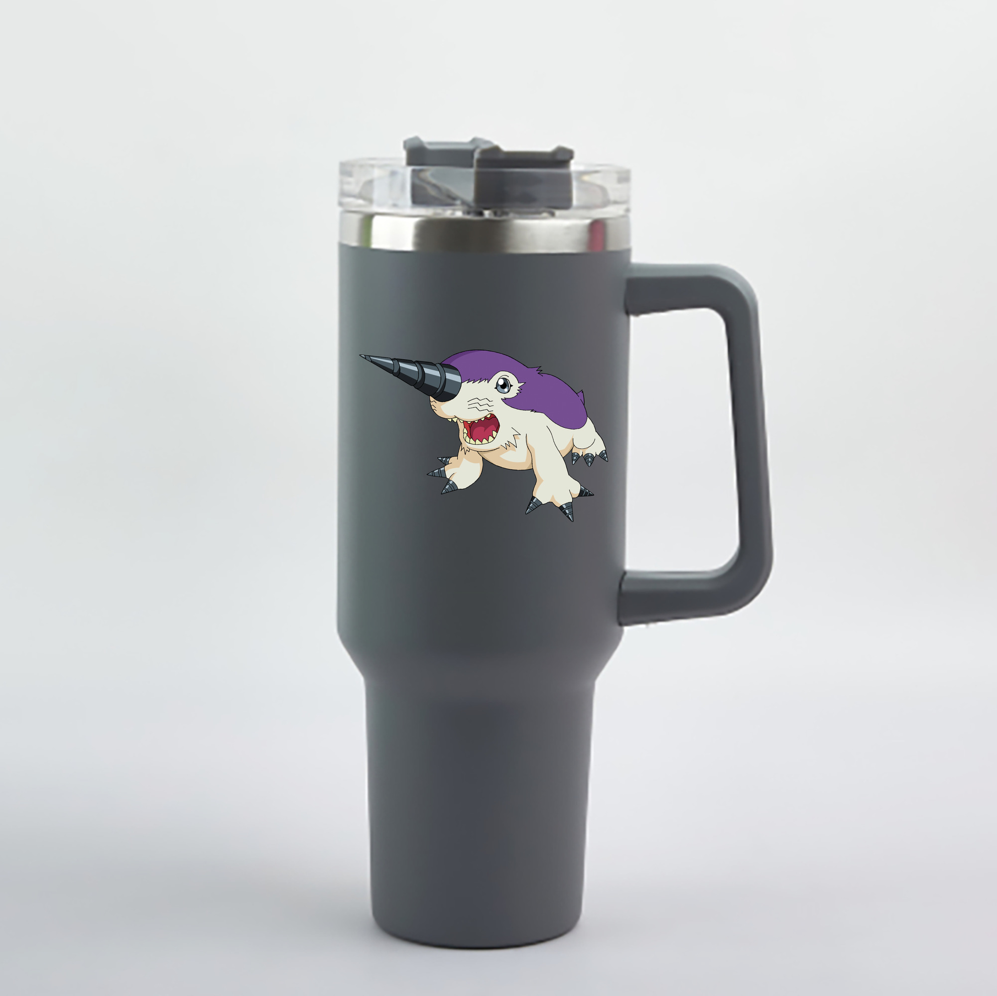 （画像用） Digimon デジタルモンスター/デジモン 1200mL車用タンブラー - クリスタルステッカー（プラスチックストロー付き）