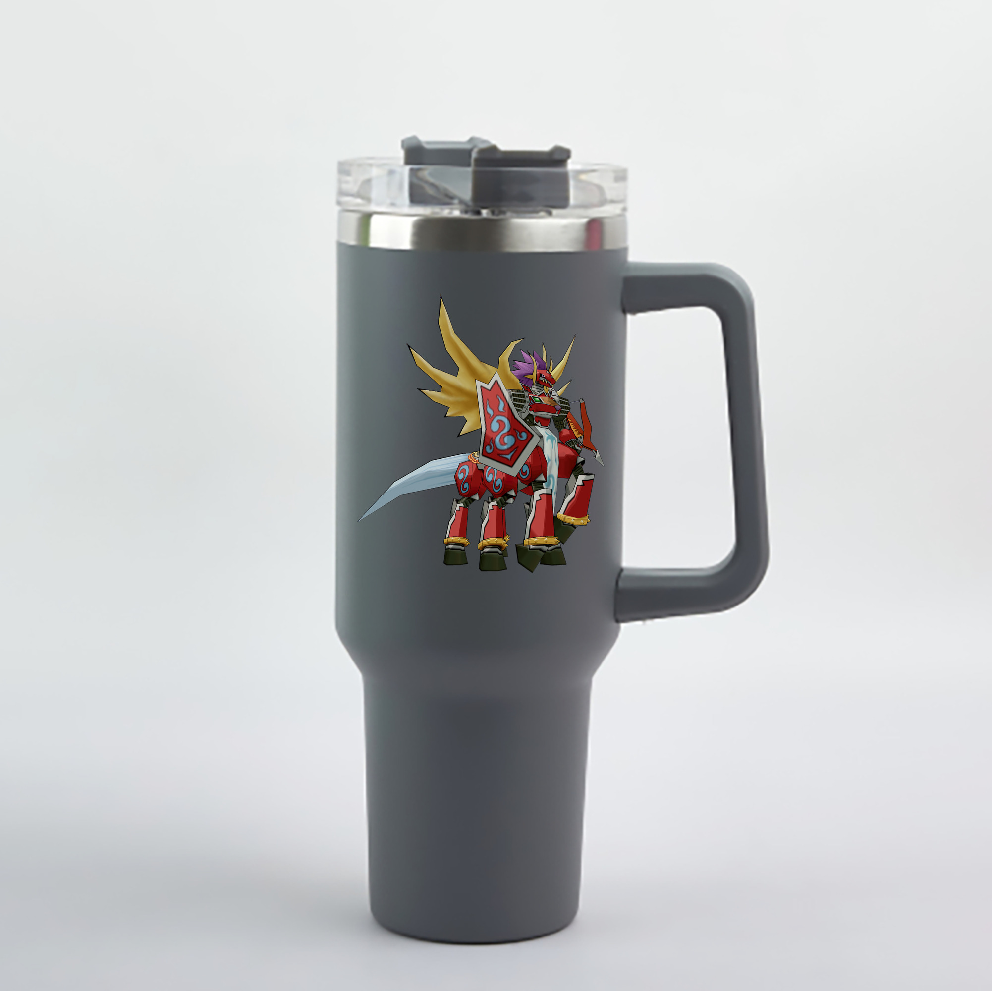 （画像用） Digimon デジタルモンスター/デジモン 1200mL車用タンブラー - クリスタルステッカー（プラスチックストロー付き）