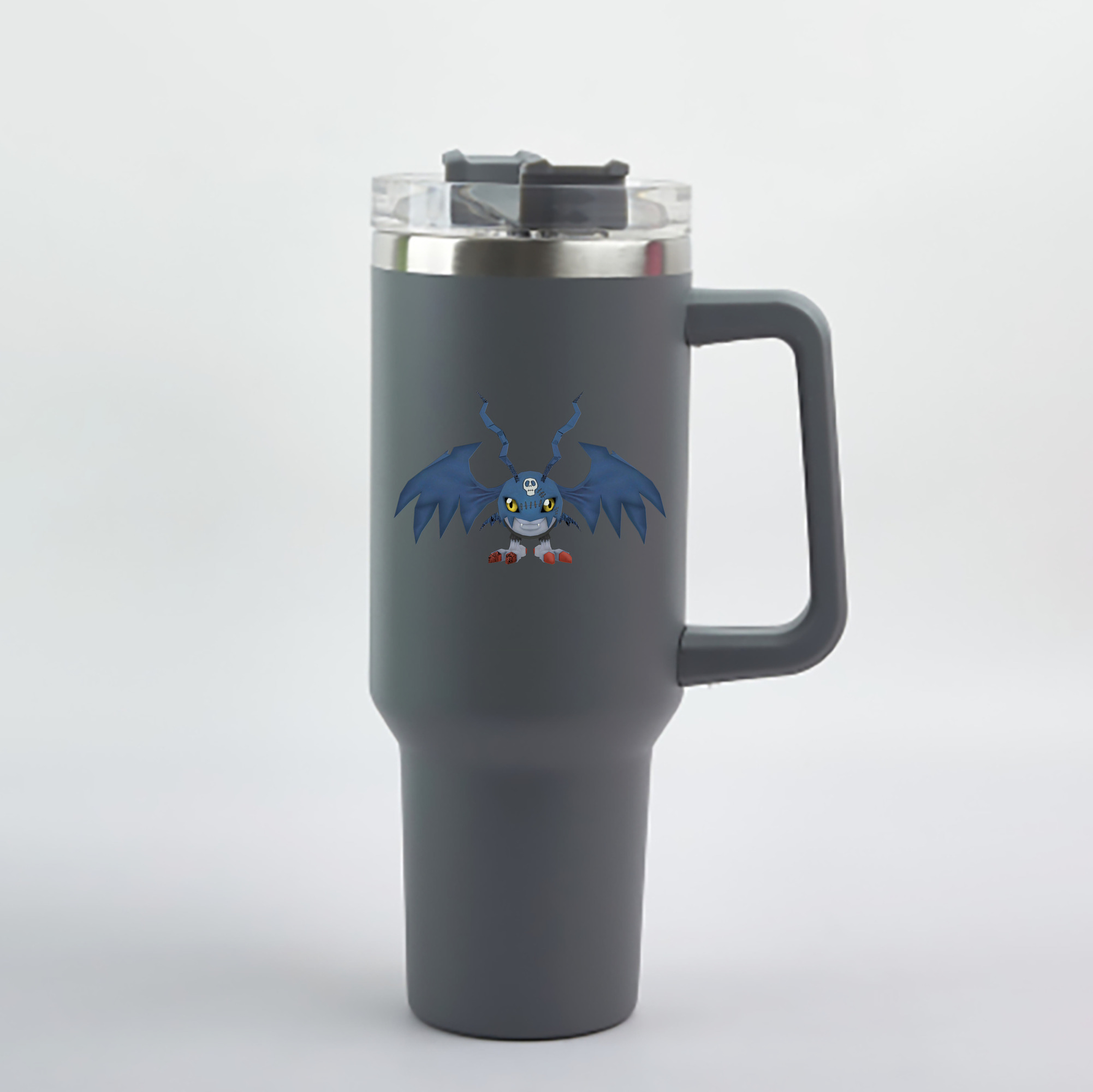 （画像用） Digimon デジタルモンスター/デジモン 1200mL車用タンブラー - クリスタルステッカー（プラスチックストロー付き）