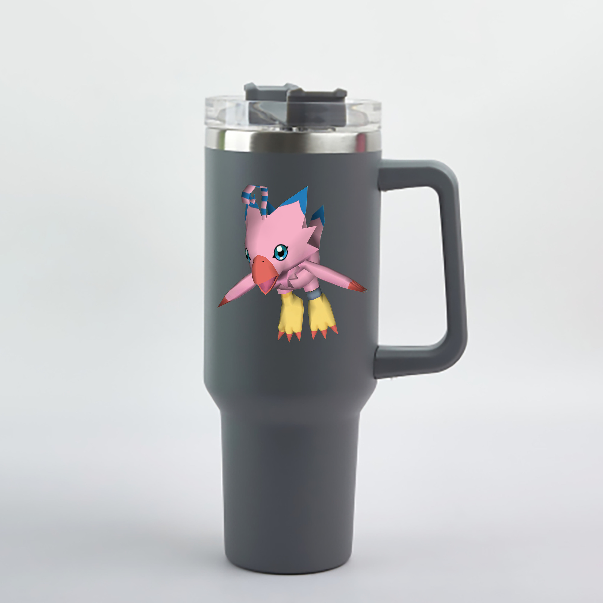 （画像用） Digimon デジタルモンスター/デジモン 1200mL車用タンブラー - クリスタルステッカー（プラスチックストロー付き）
