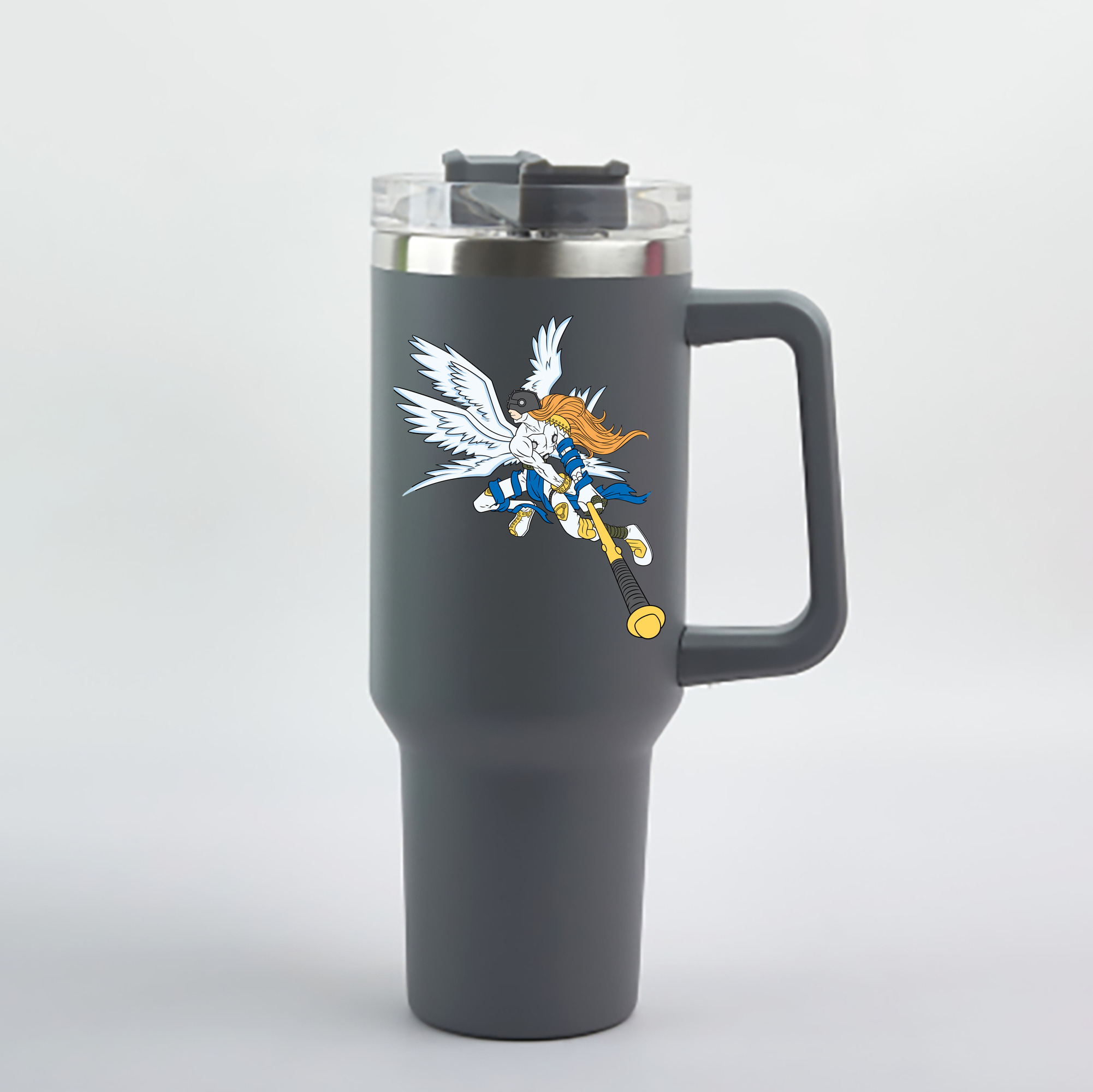 （画像用） Digimon デジタルモンスター/デジモン 1200mL車用タンブラー - クリスタルステッカー（プラスチックストロー付き）