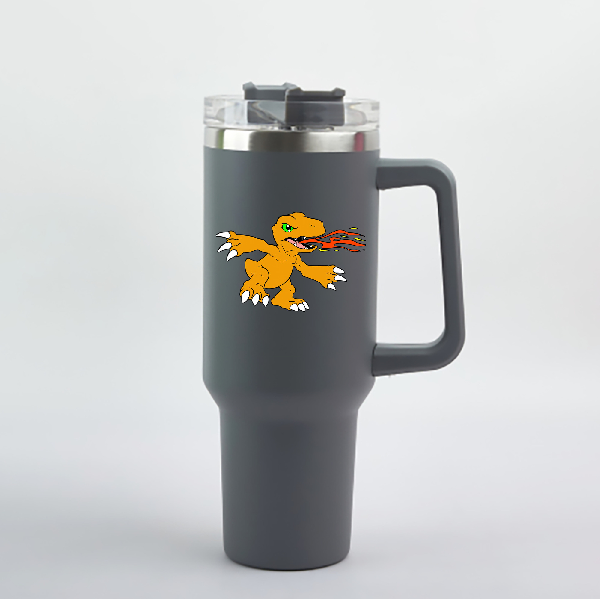（画像用） Digimon デジタルモンスター/デジモン 1200mL車用タンブラー - クリスタルステッカー（プラスチックストロー付き）