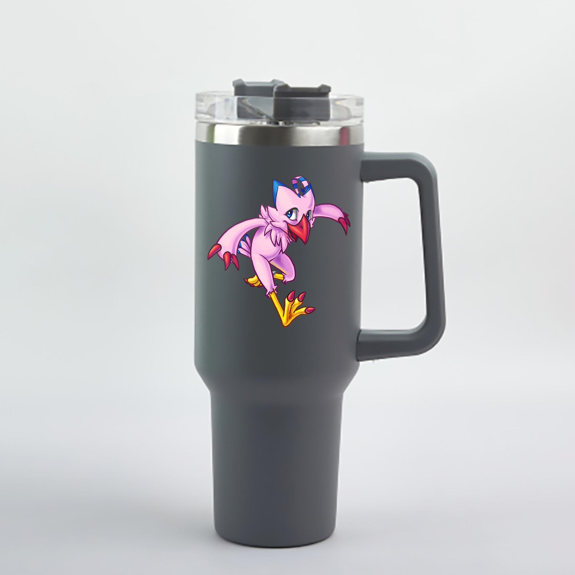 （画像用） Digimon デジタルモンスター/デジモン 1200mL車用タンブラー - クリスタルステッカー（プラスチックストロー付き）