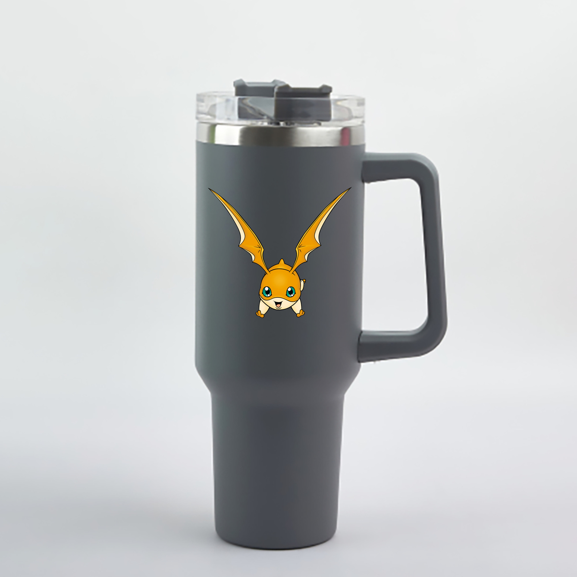 （画像用） Digimon デジタルモンスター/デジモン 1200mL車用タンブラー - クリスタルステッカー（プラスチックストロー付き）