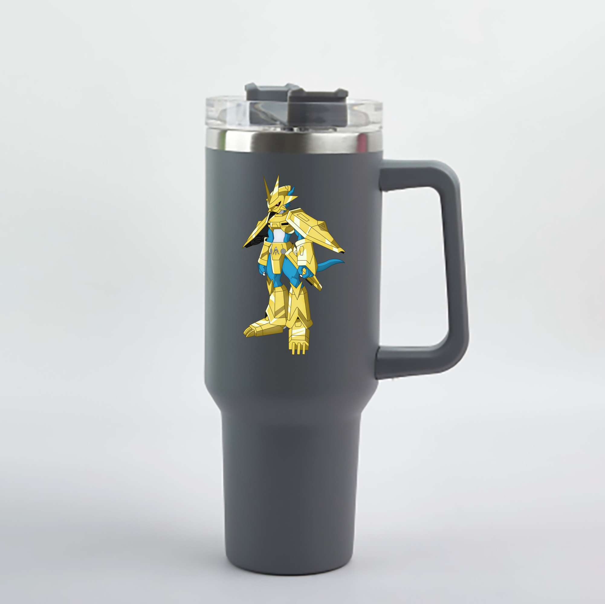 （画像用） Digimon デジタルモンスター/デジモン 1200mL車用タンブラー - クリスタルステッカー（プラスチックストロー付き）