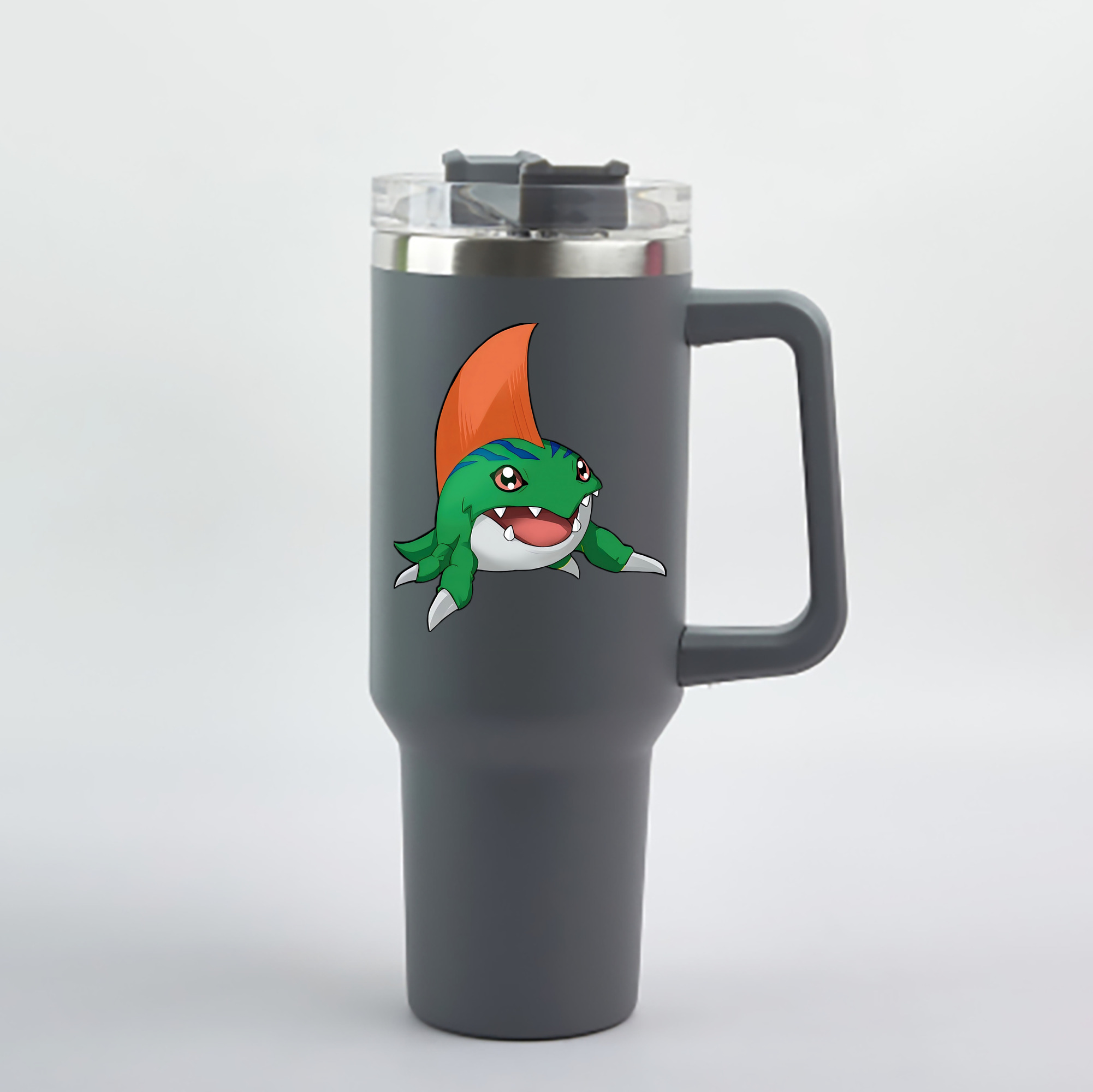 （画像用） Digimon デジタルモンスター/デジモン 1200mL車用タンブラー - クリスタルステッカー（プラスチックストロー付き）