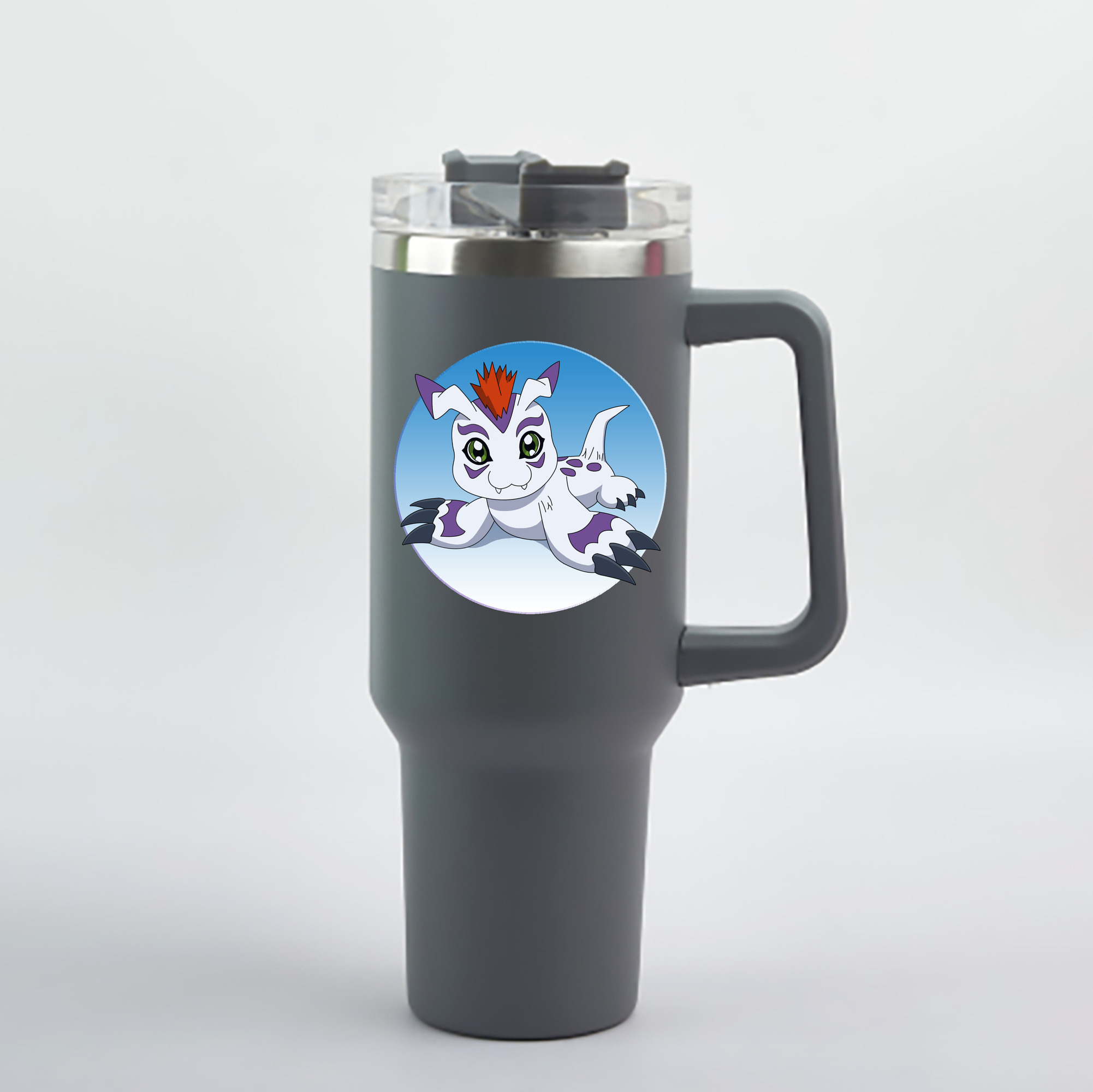 （画像用） Digimon デジタルモンスター/デジモン 1200mL車用タンブラー - クリスタルステッカー（プラスチックストロー付き）