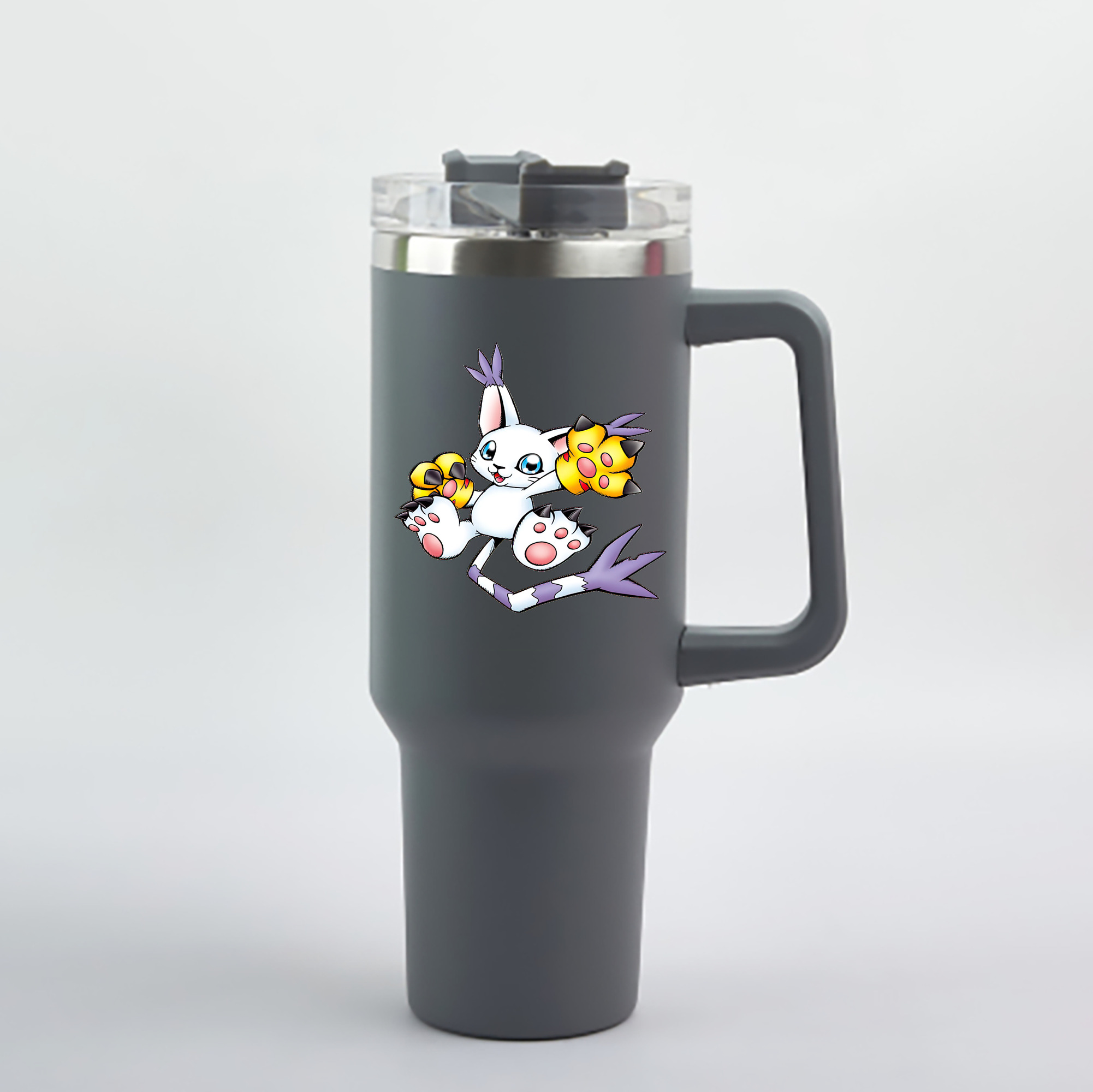 （画像用） Digimon デジタルモンスター/デジモン 1200mL車用タンブラー - クリスタルステッカー（プラスチックストロー付き）