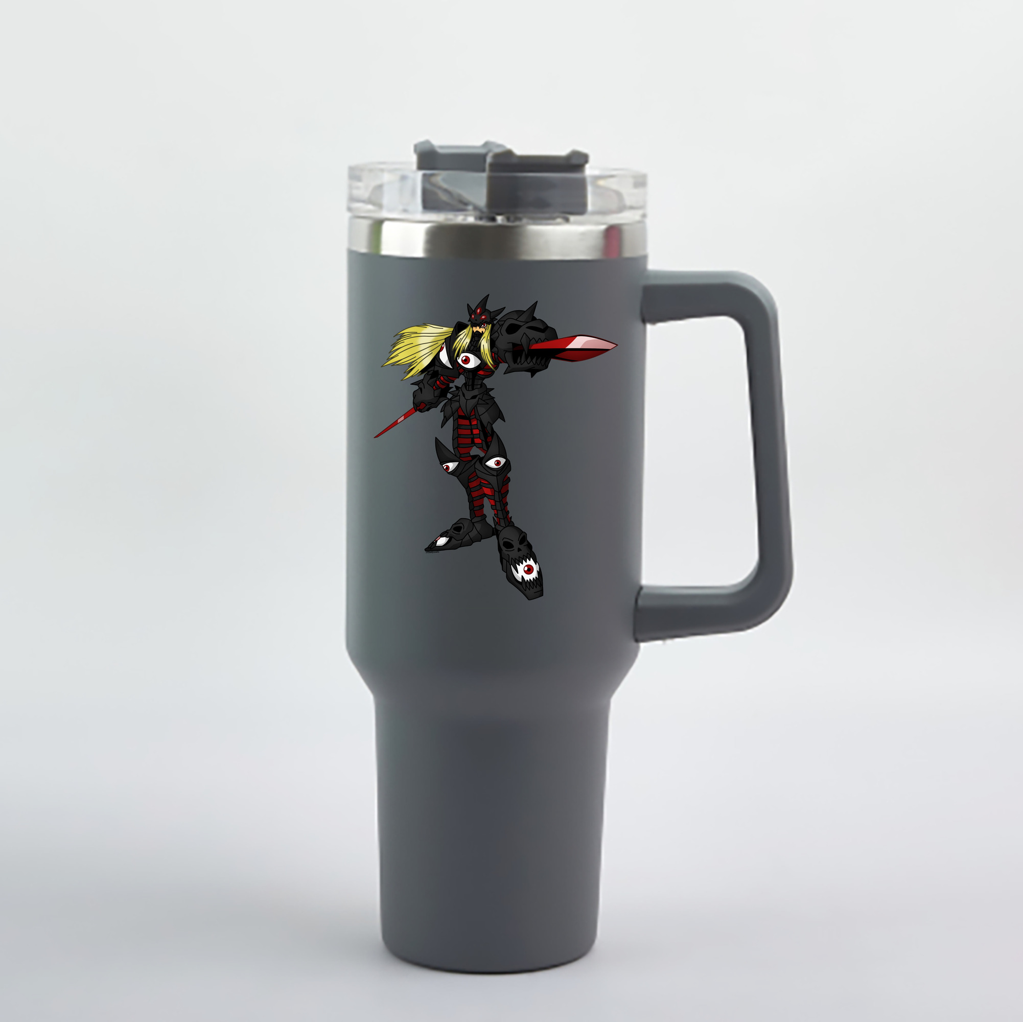 （画像用） Digimon デジタルモンスター/デジモン 1200mL車用タンブラー - クリスタルステッカー（プラスチックストロー付き）