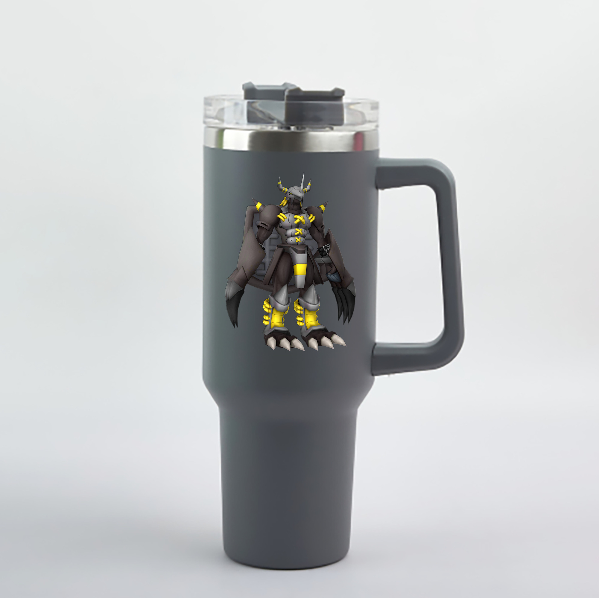 （画像用） Digimon デジタルモンスター/デジモン 1200mL車用タンブラー - クリスタルステッカー（プラスチックストロー付き）