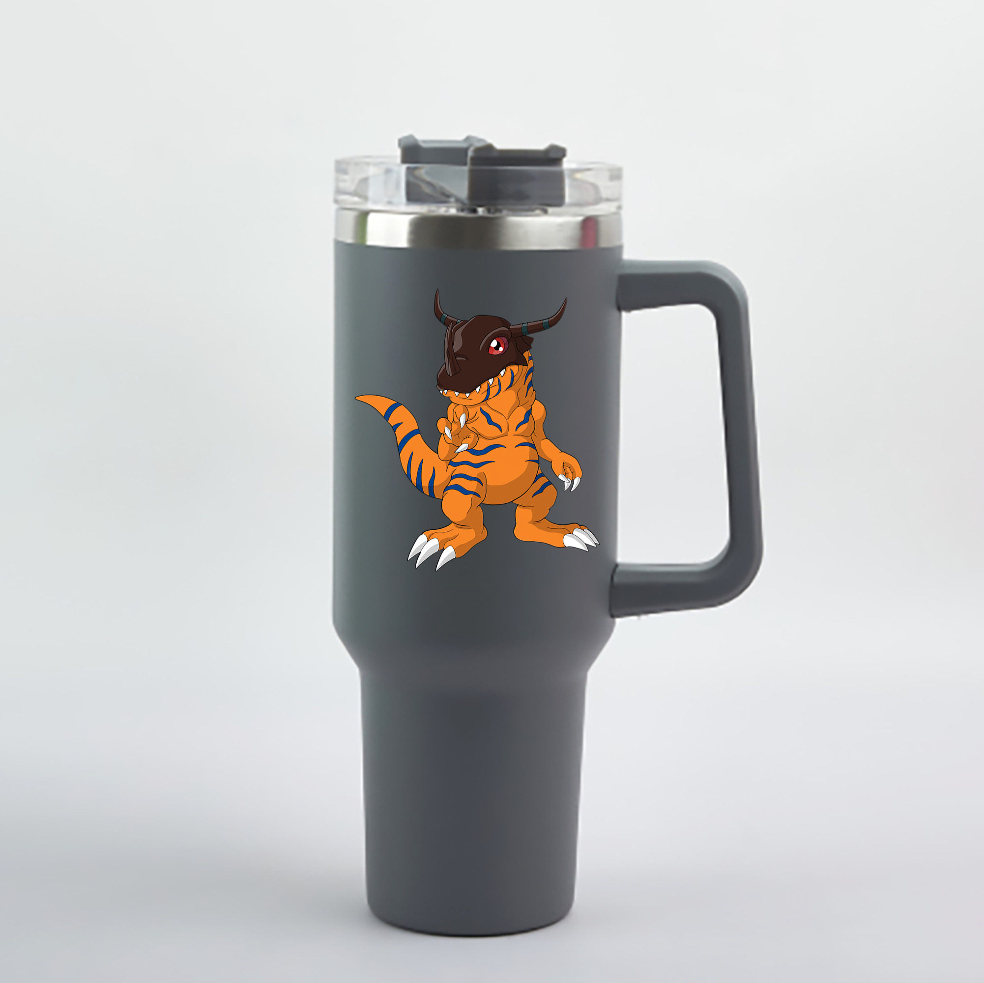 （画像用） Digimon デジタルモンスター/デジモン 1200mL車用タンブラー - クリスタルステッカー（プラスチックストロー付き）