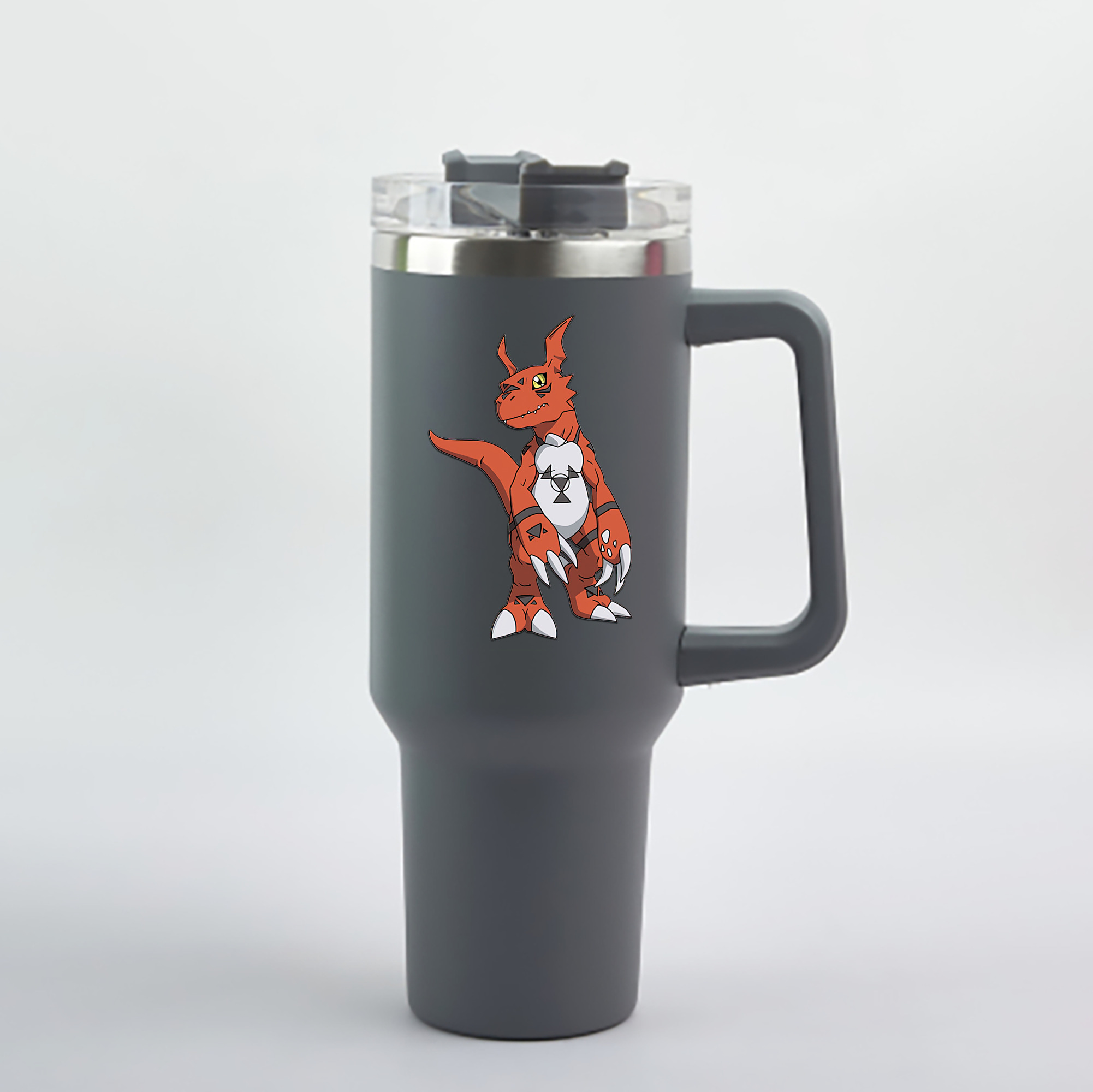 （画像用） Digimon デジタルモンスター/デジモン 1200mL車用タンブラー - クリスタルステッカー（プラスチックストロー付き）