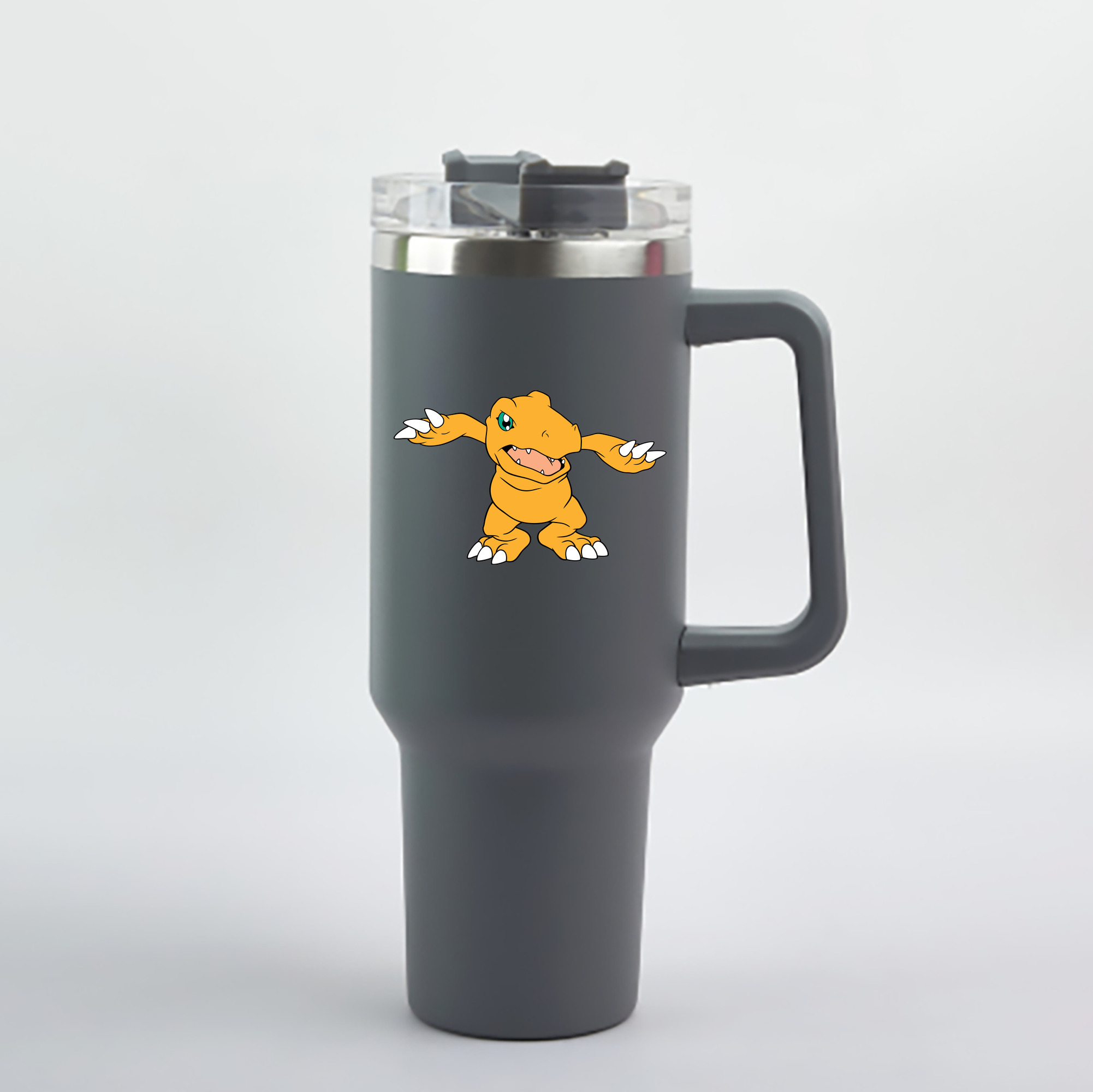 （画像用） Digimon デジタルモンスター/デジモン 1200mL車用タンブラー - クリスタルステッカー（プラスチックストロー付き）
