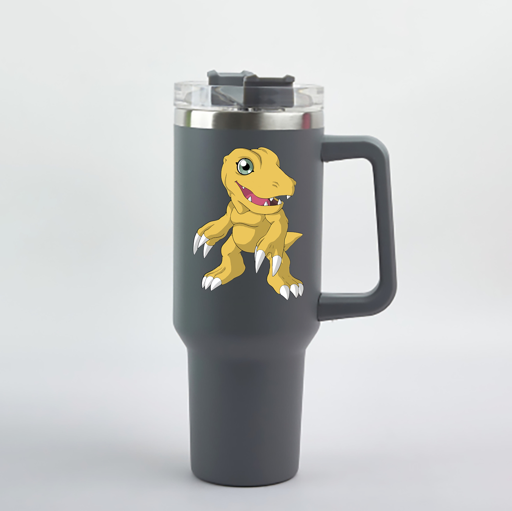 （画像用） Digimon デジタルモンスター/デジモン 1200mL車用タンブラー - クリスタルステッカー（プラスチックストロー付き）