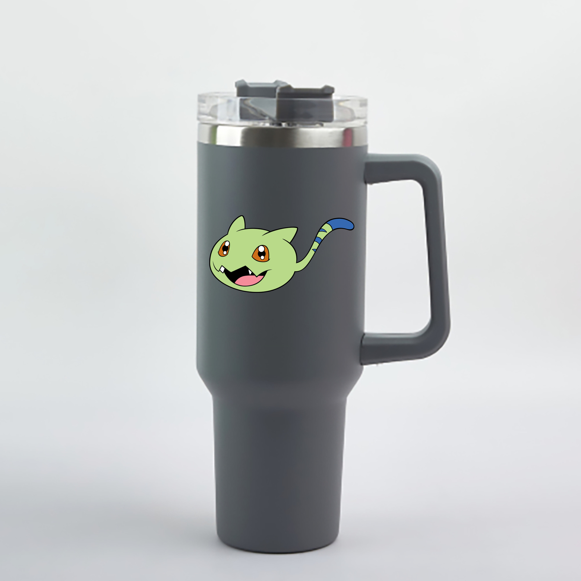 （画像用） Digimon デジタルモンスター/デジモン 1200mL車用タンブラー - クリスタルステッカー（プラスチックストロー付き）