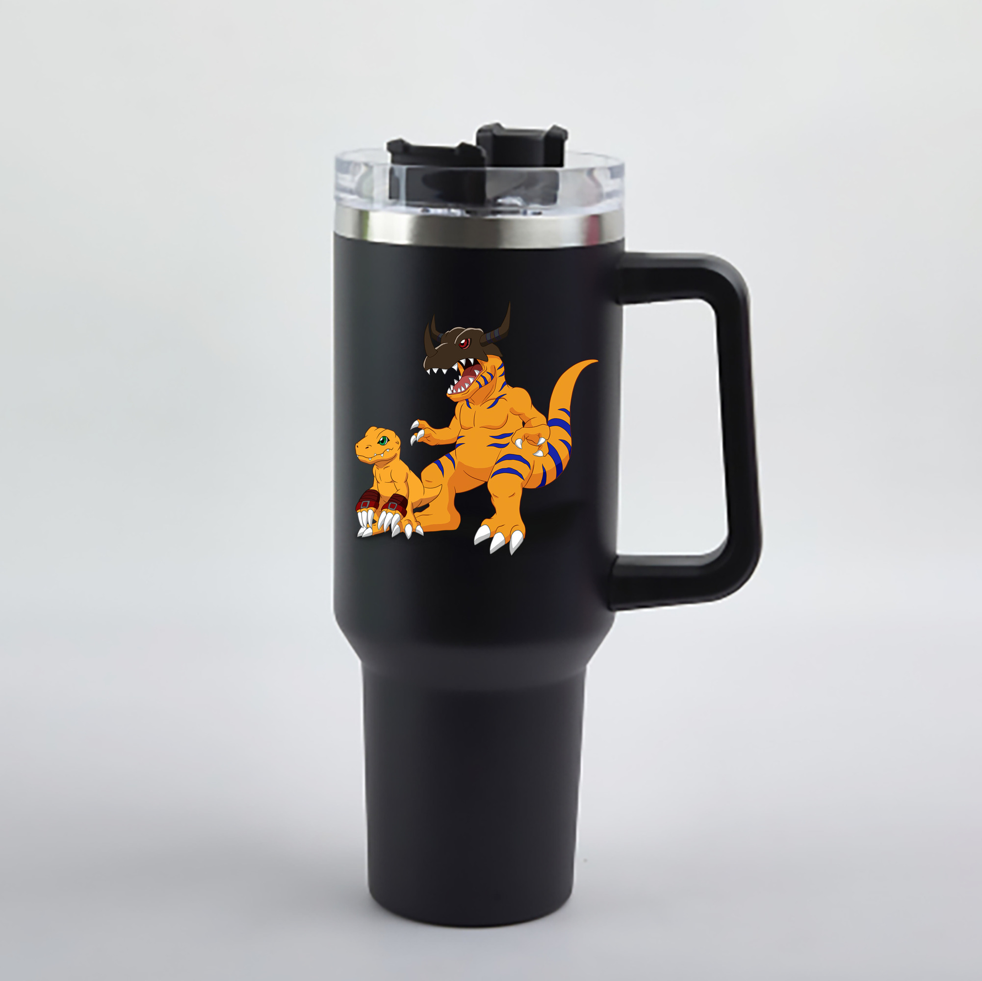 （画像用） Digimon デジタルモンスター/デジモン 1200mL車用タンブラー - クリスタルステッカー（プラスチックストロー付き）