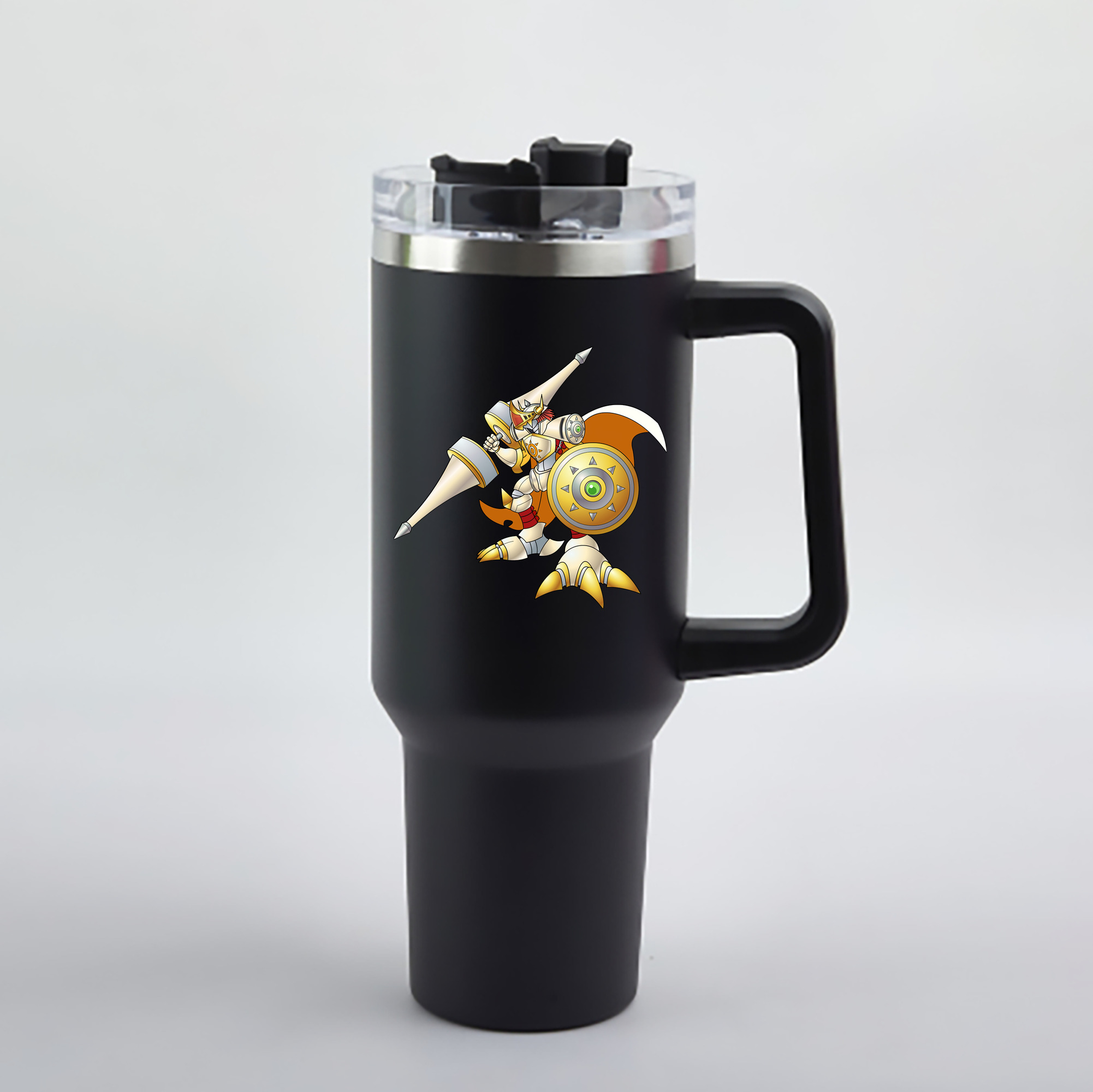 （画像用） Digimon デジタルモンスター/デジモン 1200mL車用タンブラー - クリスタルステッカー（プラスチックストロー付き）