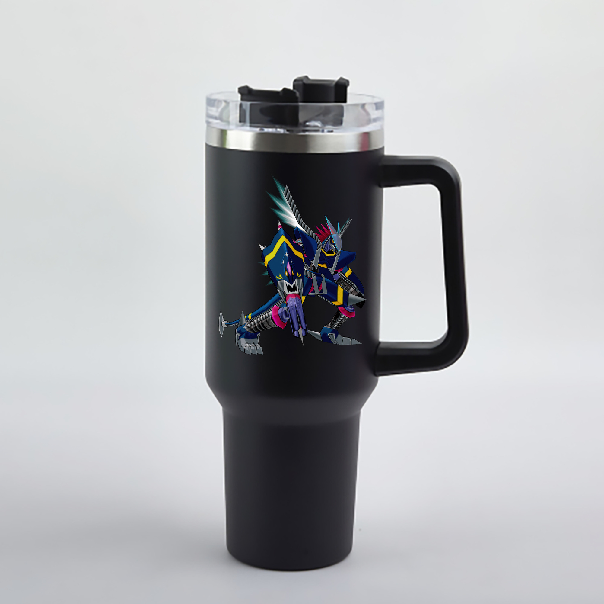 （画像用） Digimon デジタルモンスター/デジモン 1200mL車用タンブラー - クリスタルステッカー（プラスチックストロー付き）
