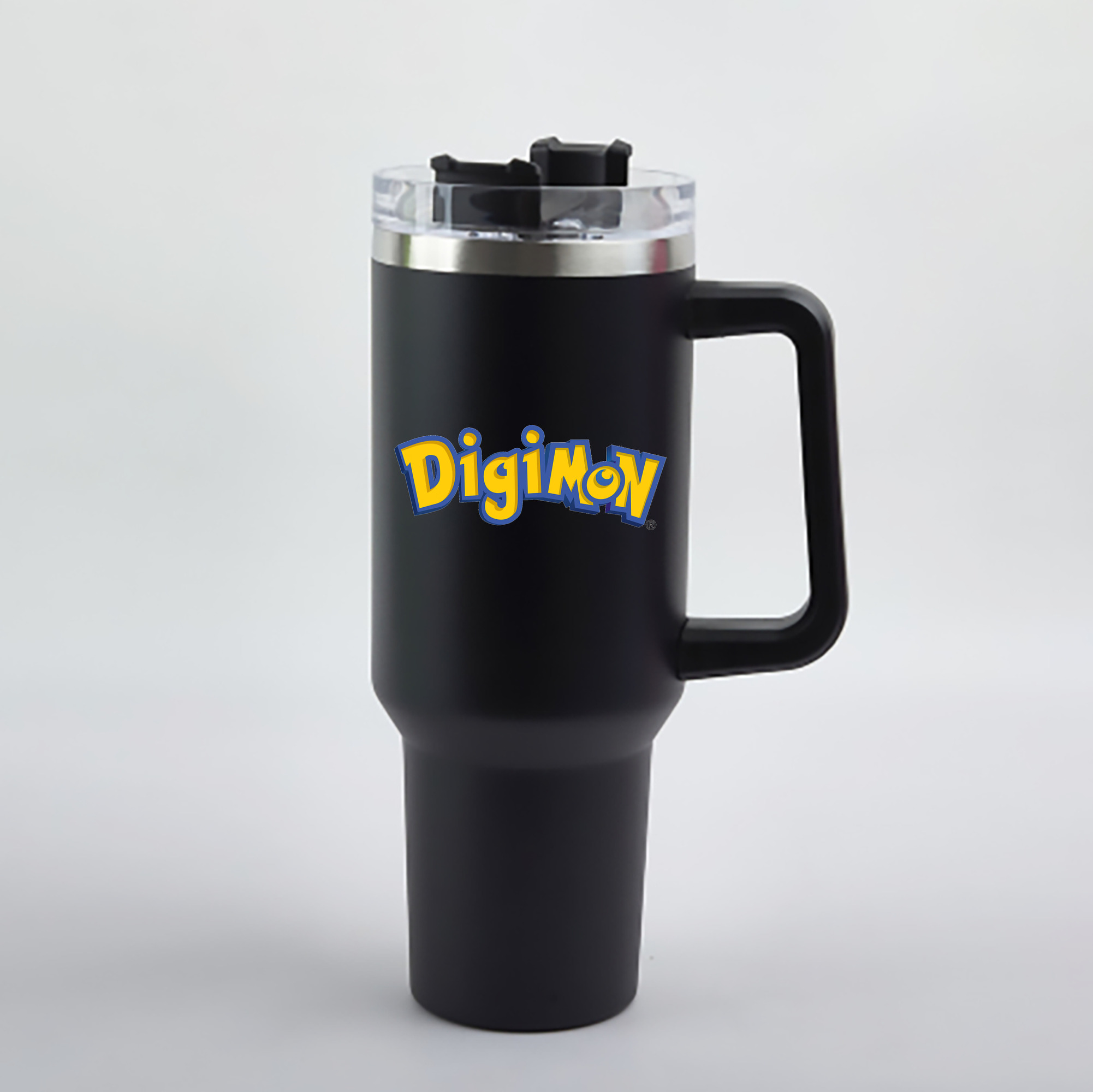 （画像用） Digimon デジタルモンスター/デジモン 1200mL車用タンブラー - クリスタルステッカー（プラスチックストロー付き）